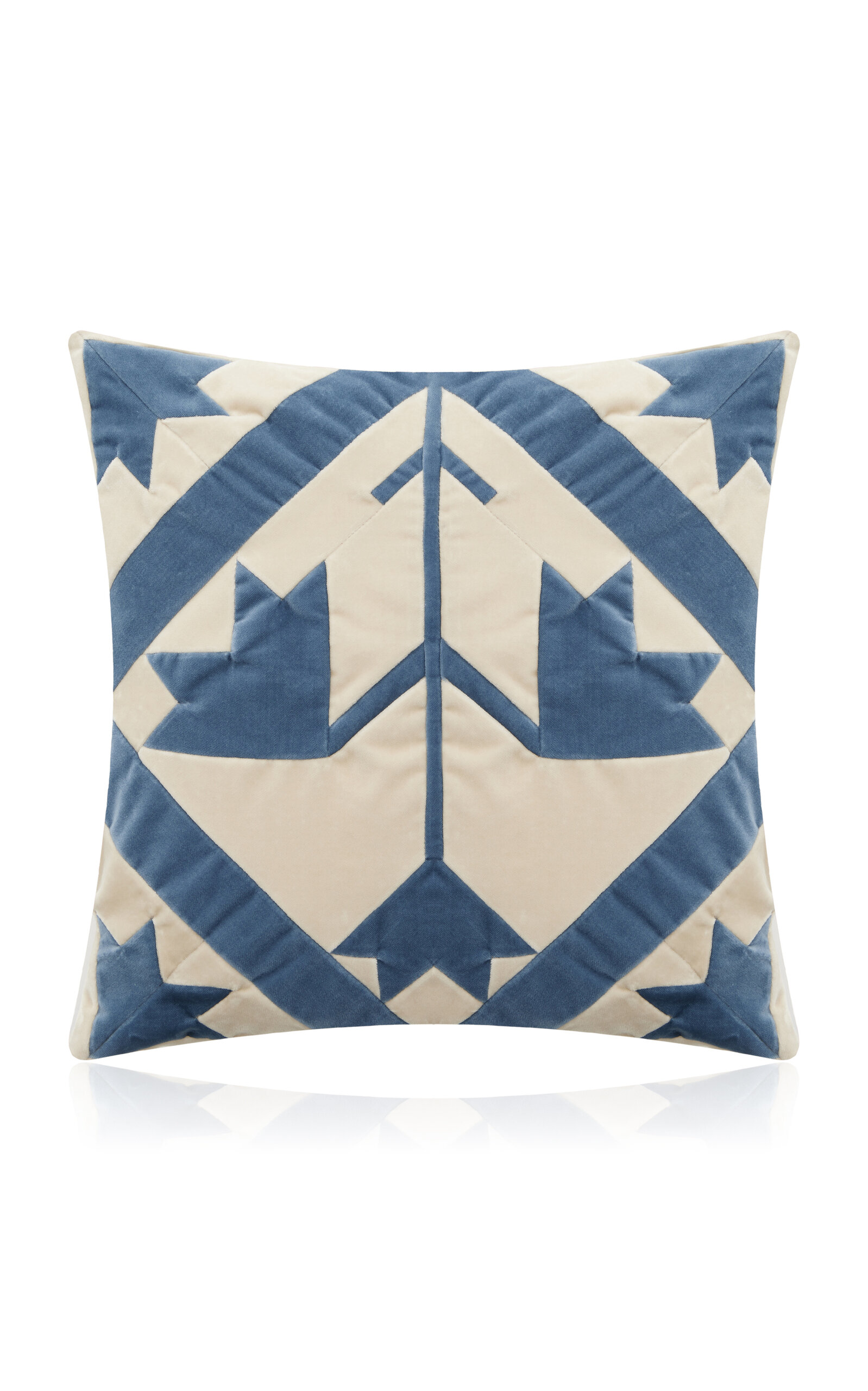Christina Lundsteen Lydia Cotton Velvet Cushion In Blue