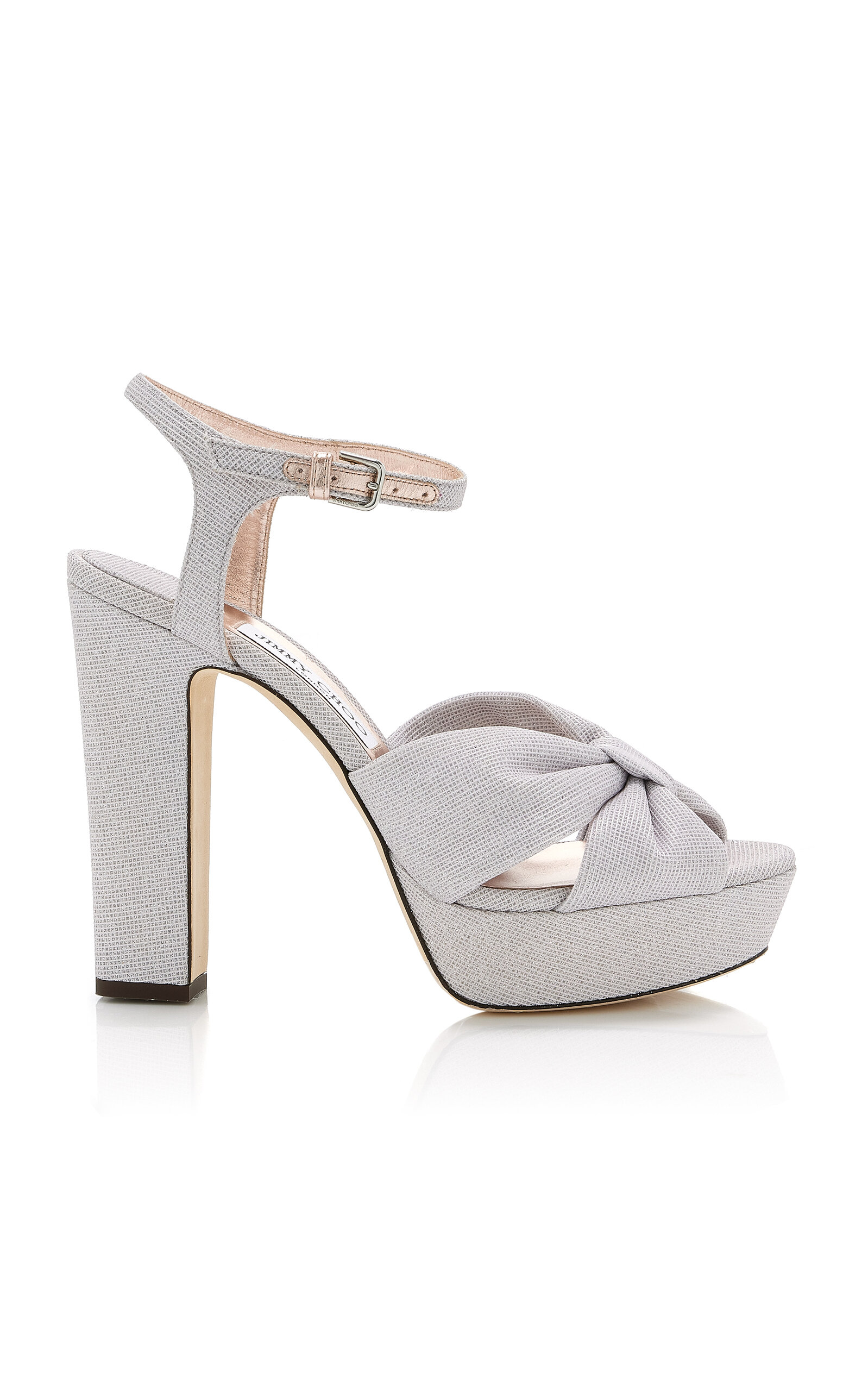 Jimmy Choo Heloise Glittered Platform Sandals - Silver
