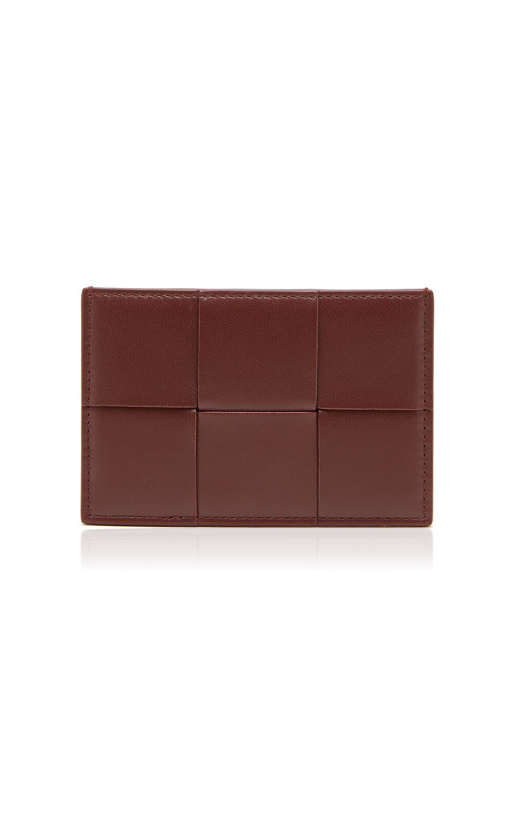 Shop Bottega Veneta Intecciato Leather Card Case In Red