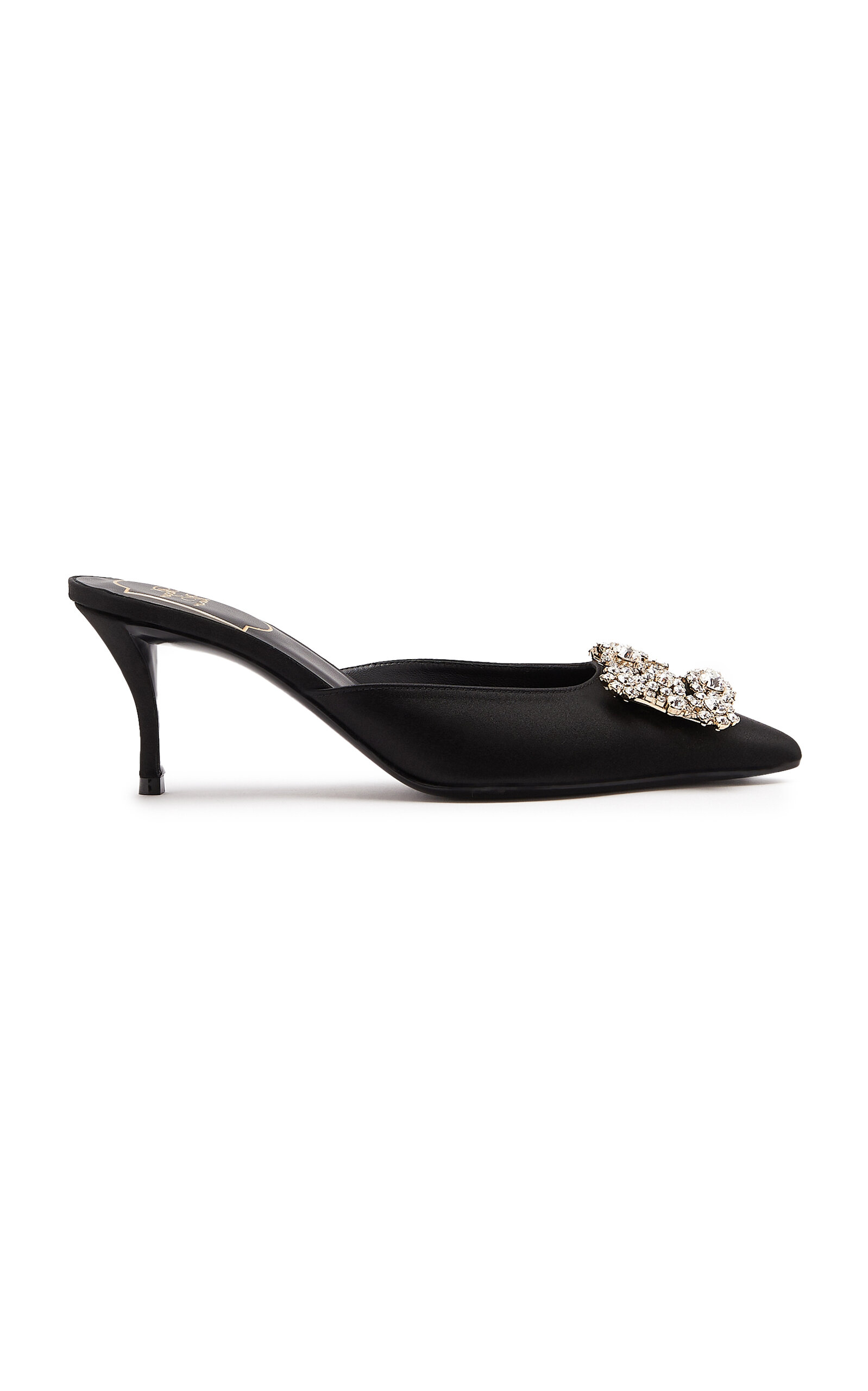 Roger Vivier Efflorescence Crystal-Embellished Satin Mules