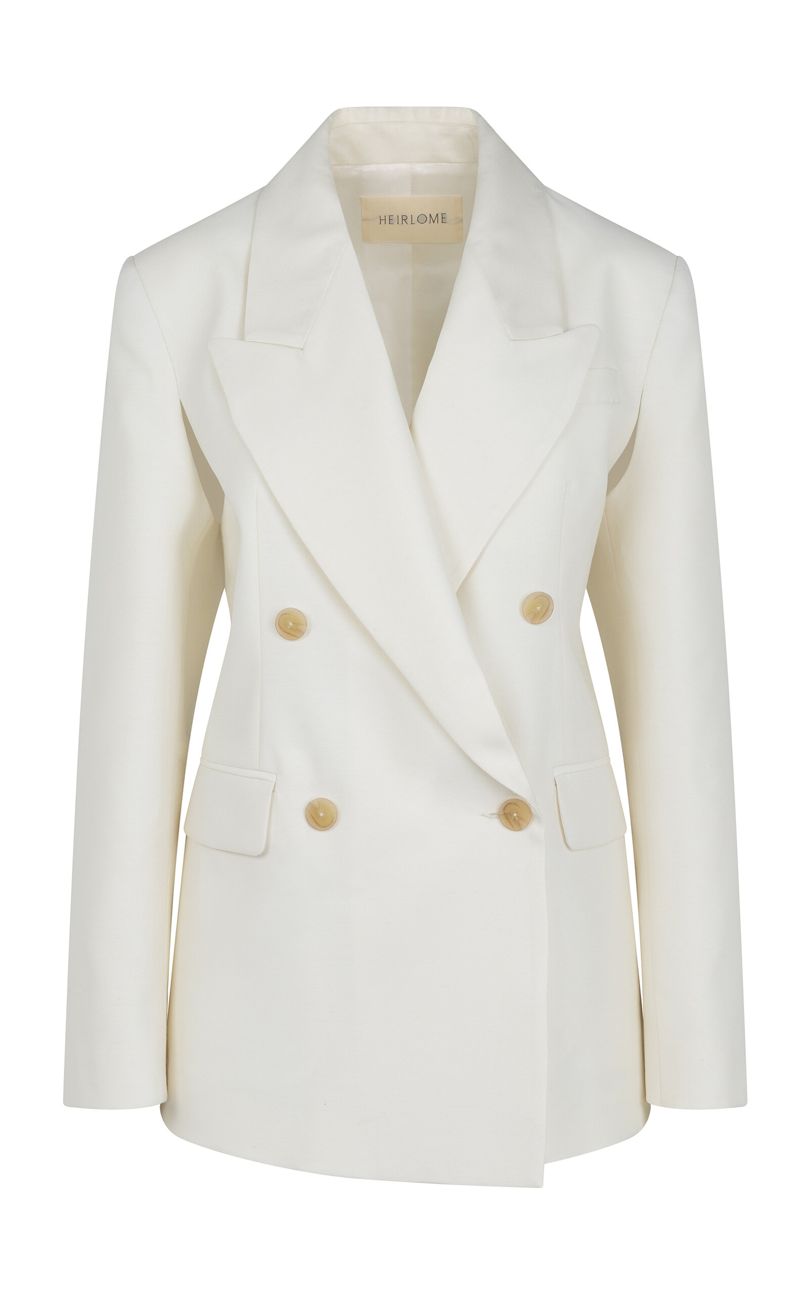 Heirlome Antonella Deconstructed Wool-Silk Blazer - Ivory