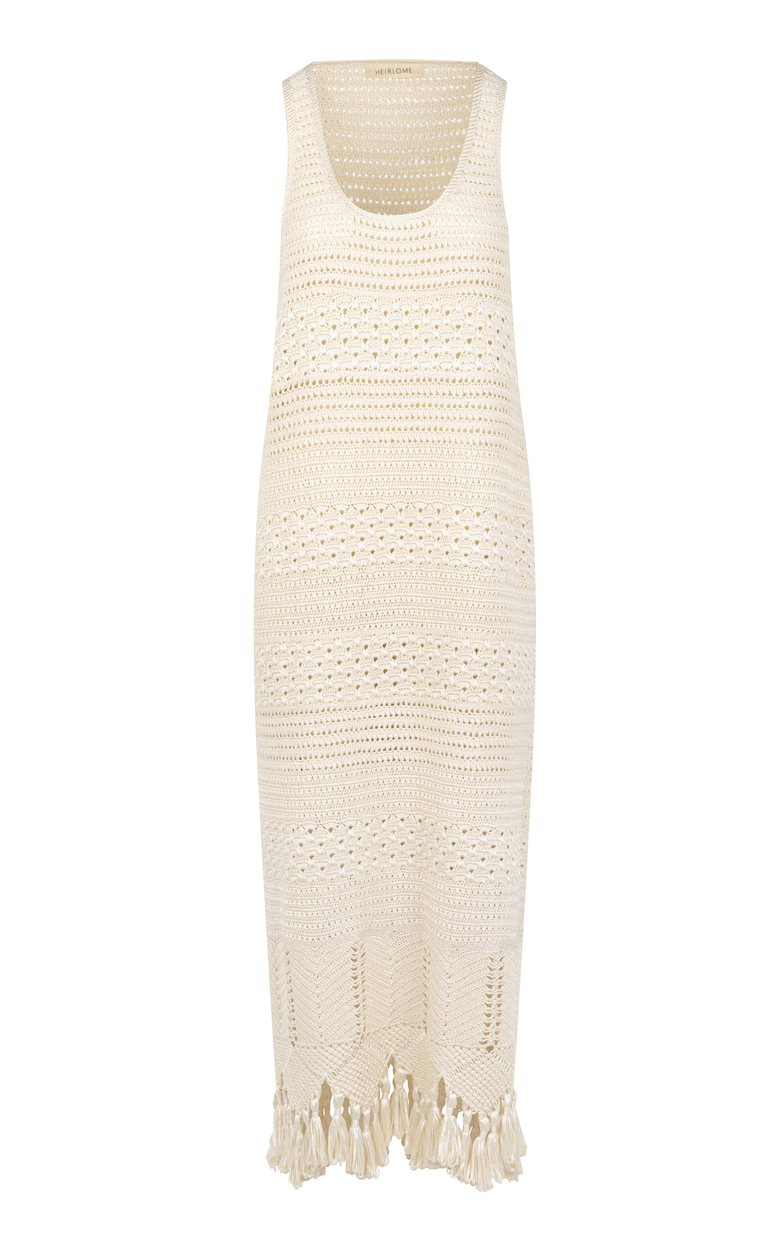 Heirlome Ophelia Crocheted Silk Maxi Dress - Ivory