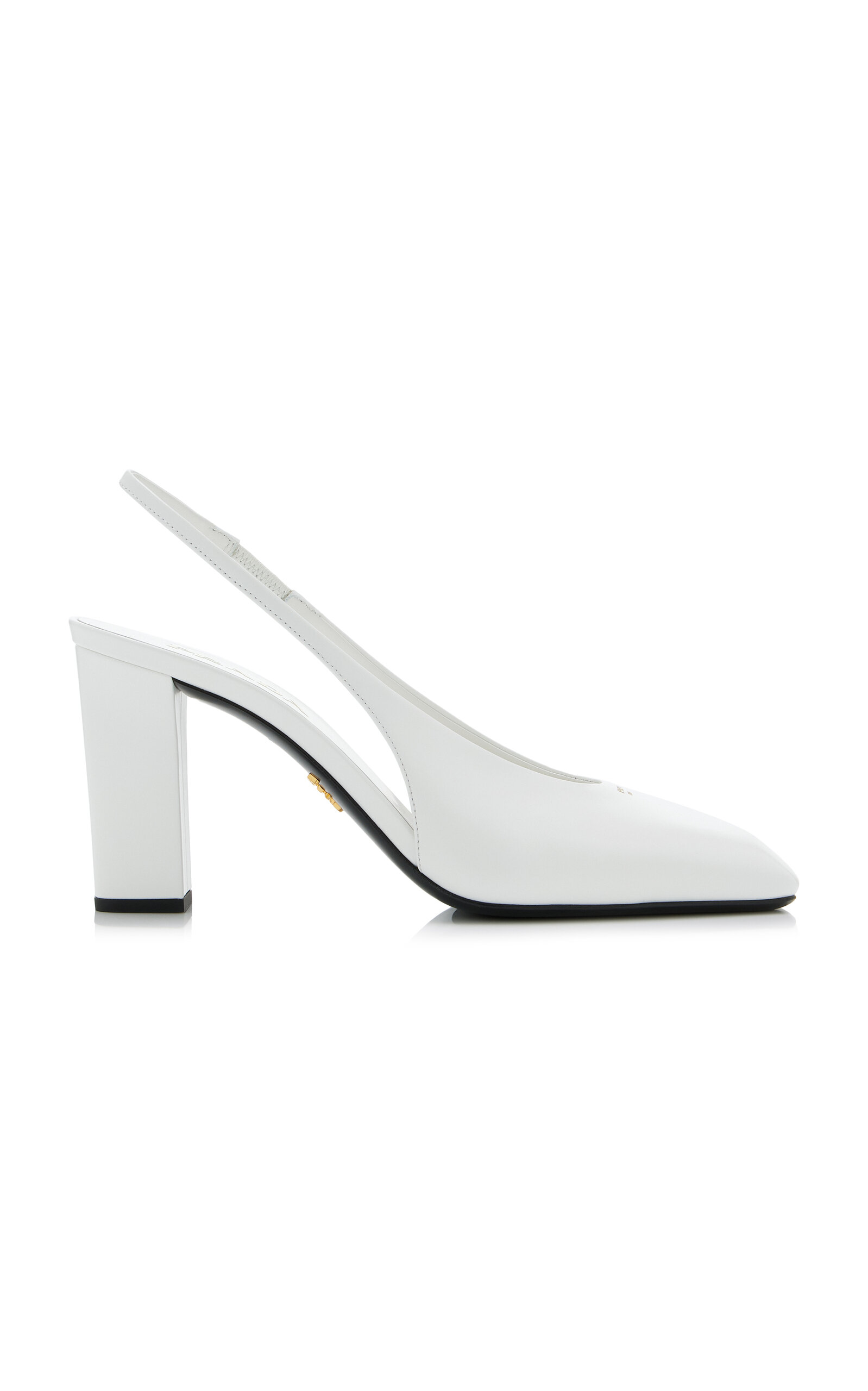 Prada Leather Pumps In White