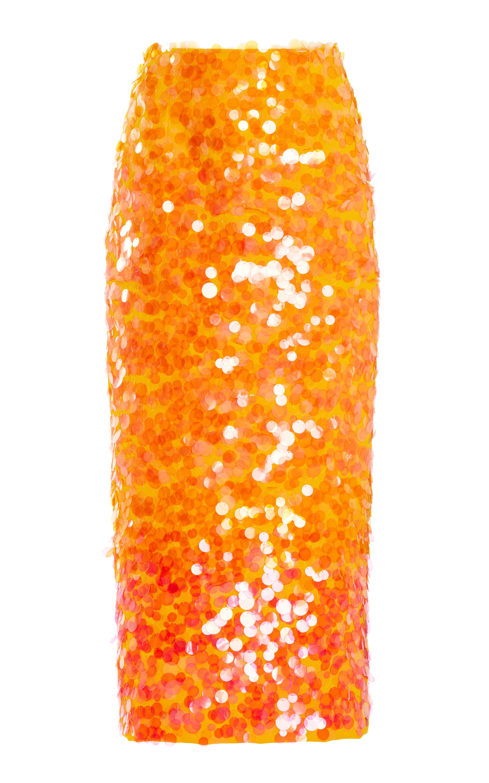 Carolina Herrera Paillette-Embellished Midi Skirt - Orange