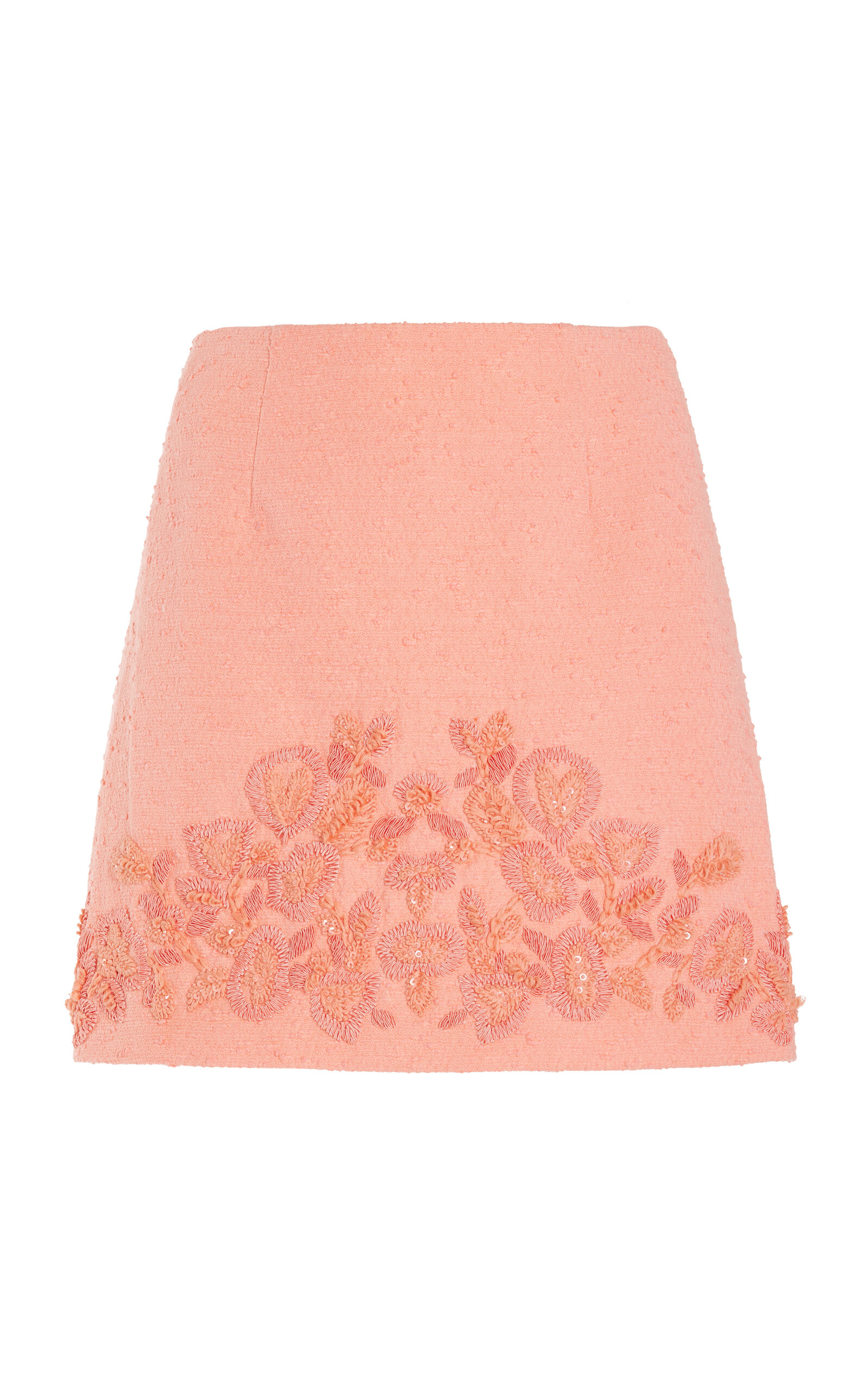 Carolina Herrera Embroidered Cotton-blend Mini Skirt In Light Pink