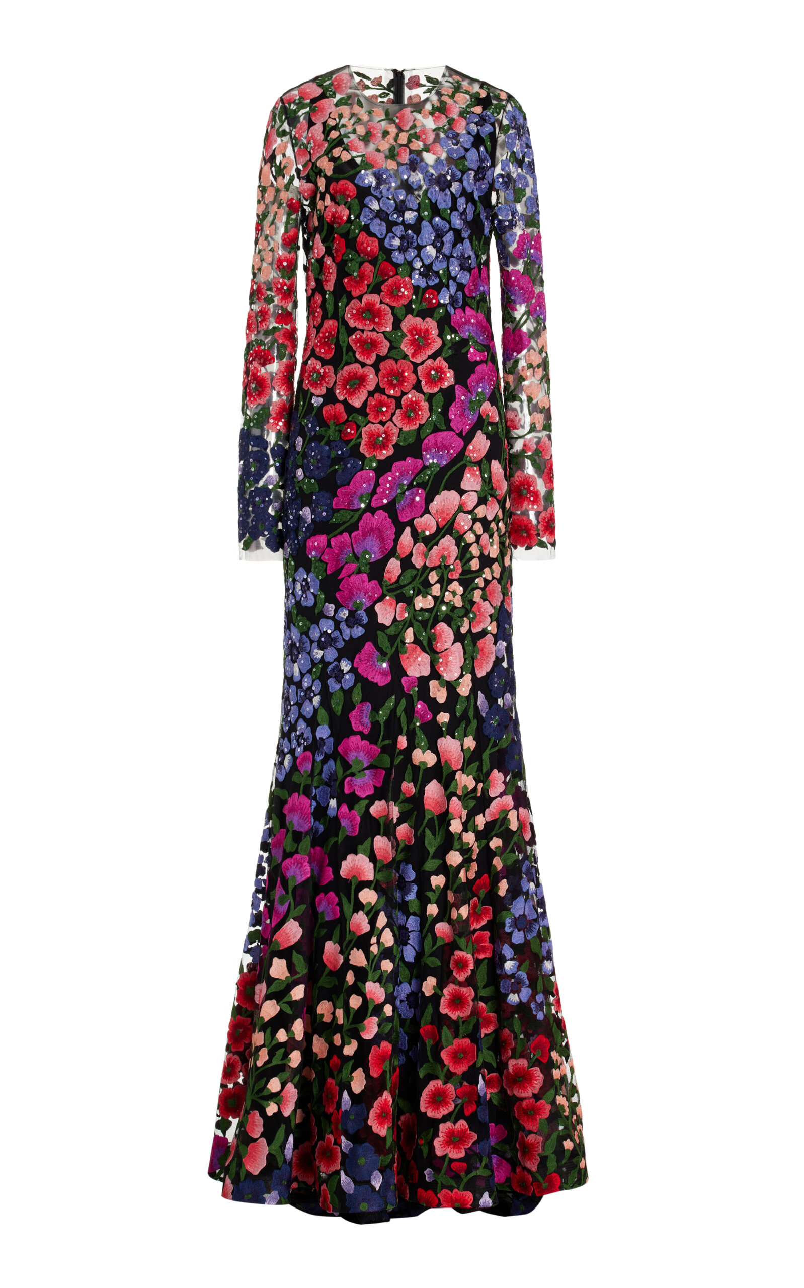 Carolina Herrera Floral Trumpet Gown