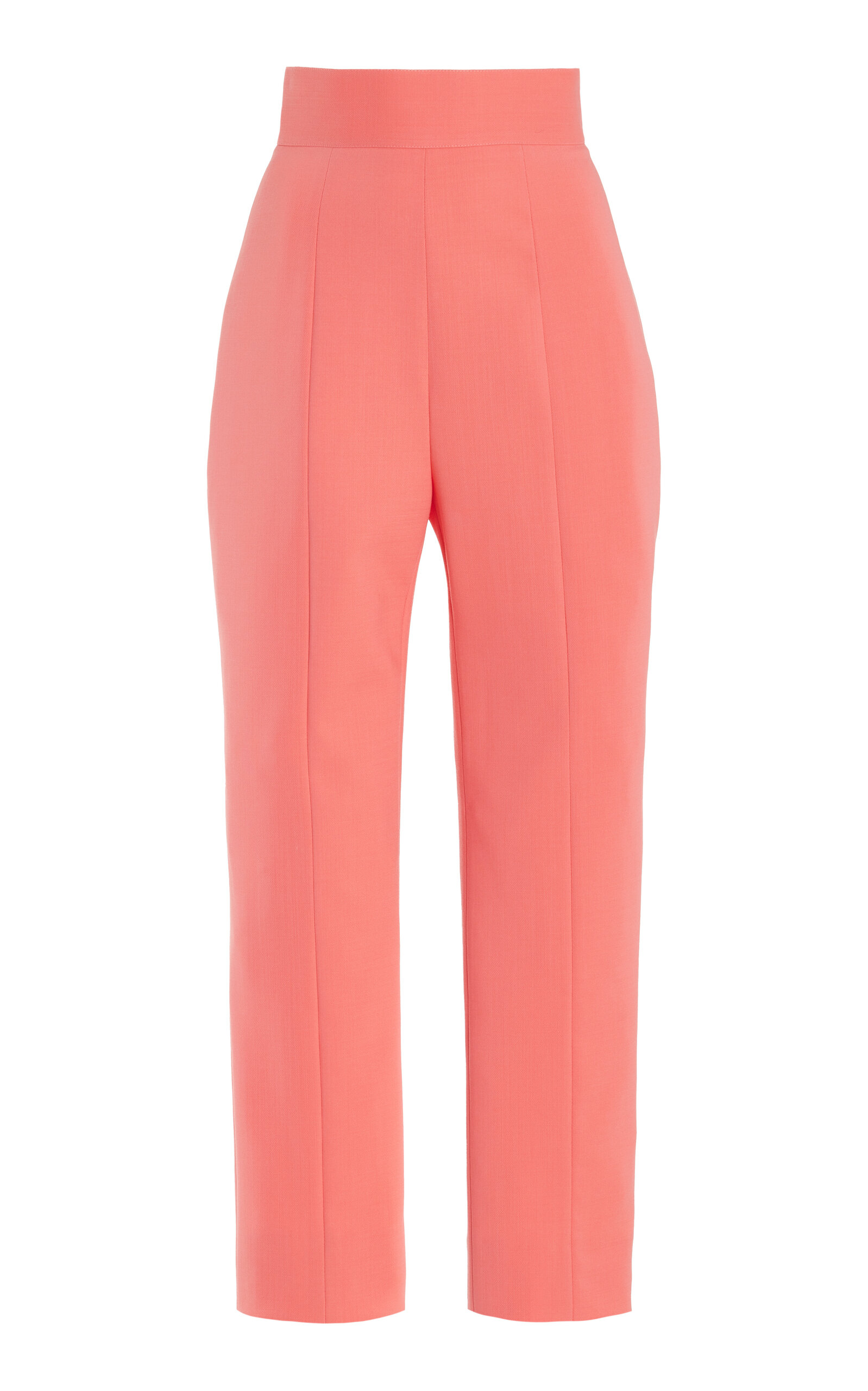 Carolina Herrera High-Waist Stretch-Wool Skinny Pants - Pink