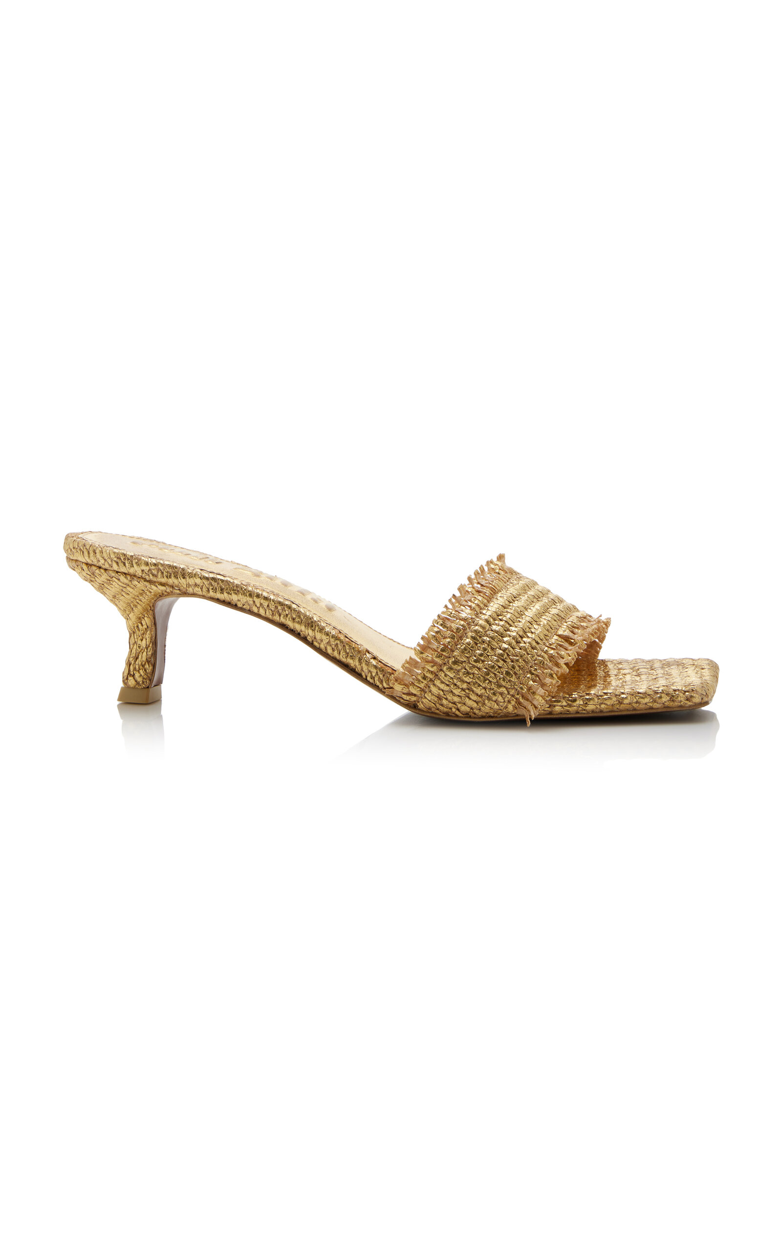 CULT GAIA ADA METALLIC-STRAW SANDALS