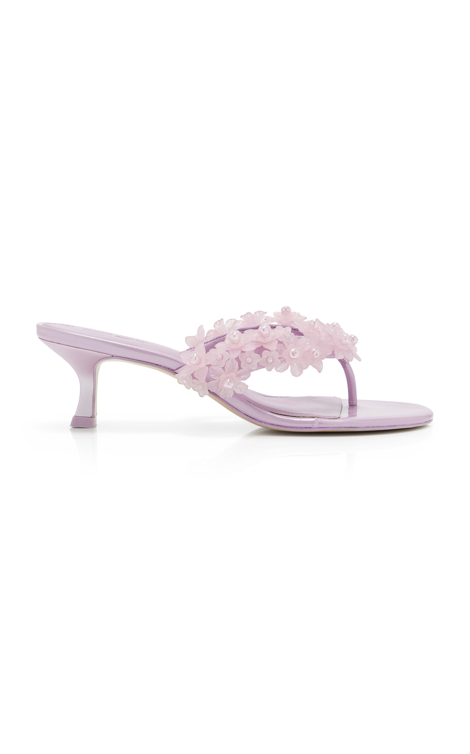 Cult Gaia Avery Floral Sandals In Purple