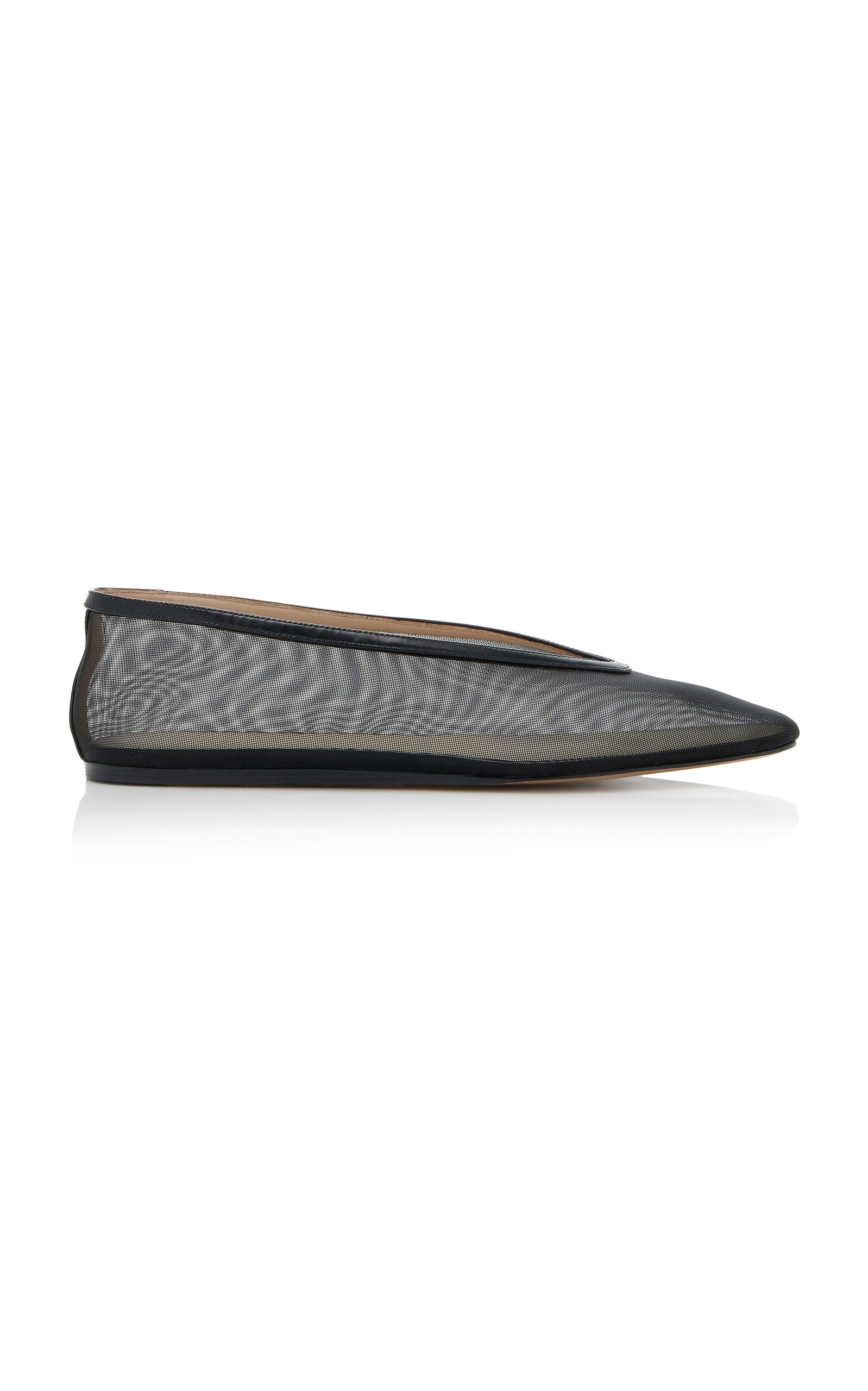 Le Monde Beryl Luna Mesh Ballerina Flats In Black Glitter