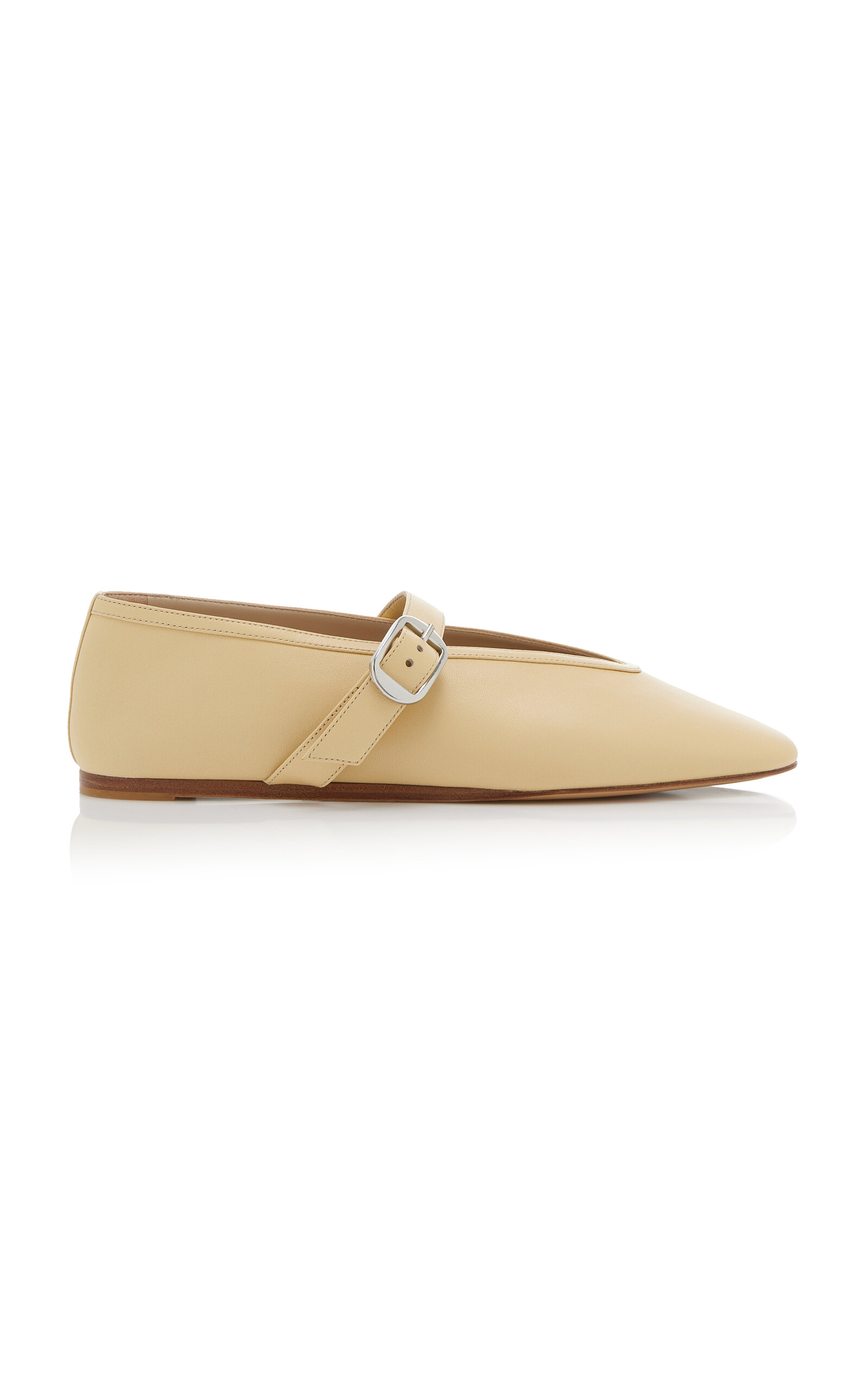 Shop Le Monde Beryl Stella Leather Mary Jane Flats In Yellow
