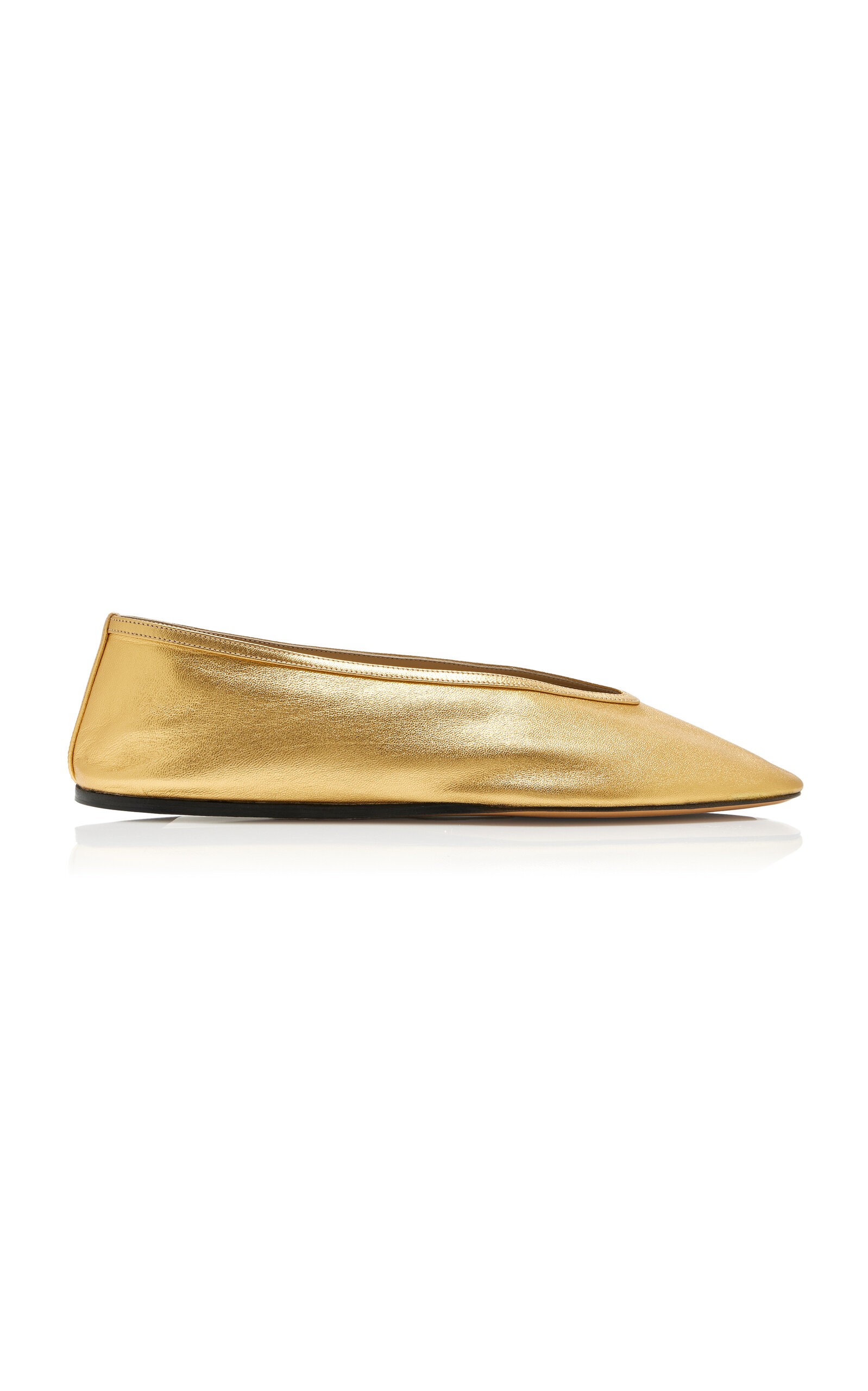 LE MONDE BERYL LUNA METALLIC-LEATHER BALLET FLATS