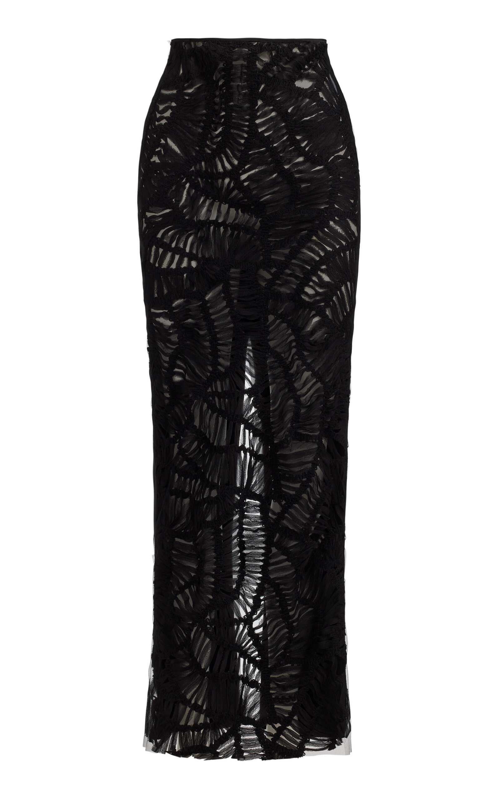 Maticevski Consideration Embroidered Lace Maxi Skirt - Black