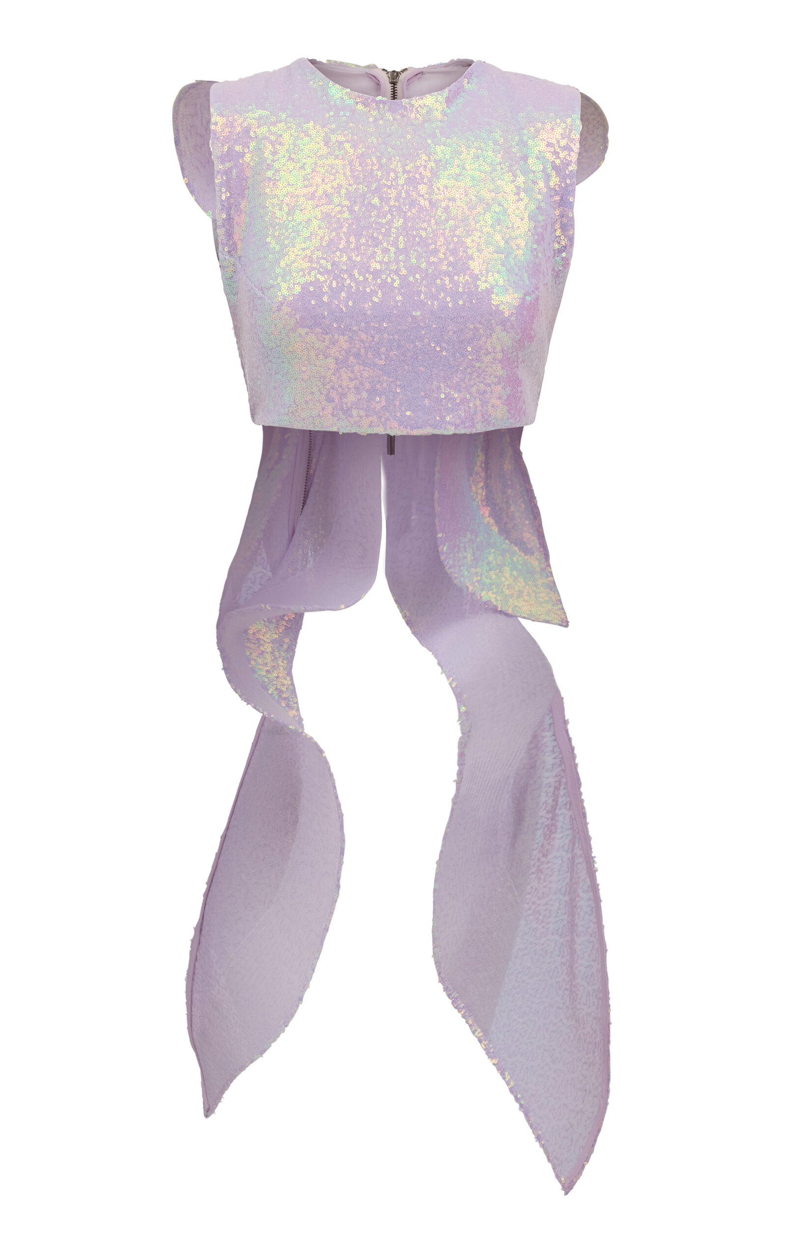 Maticevski Substance Sequined Crop Top In Purple