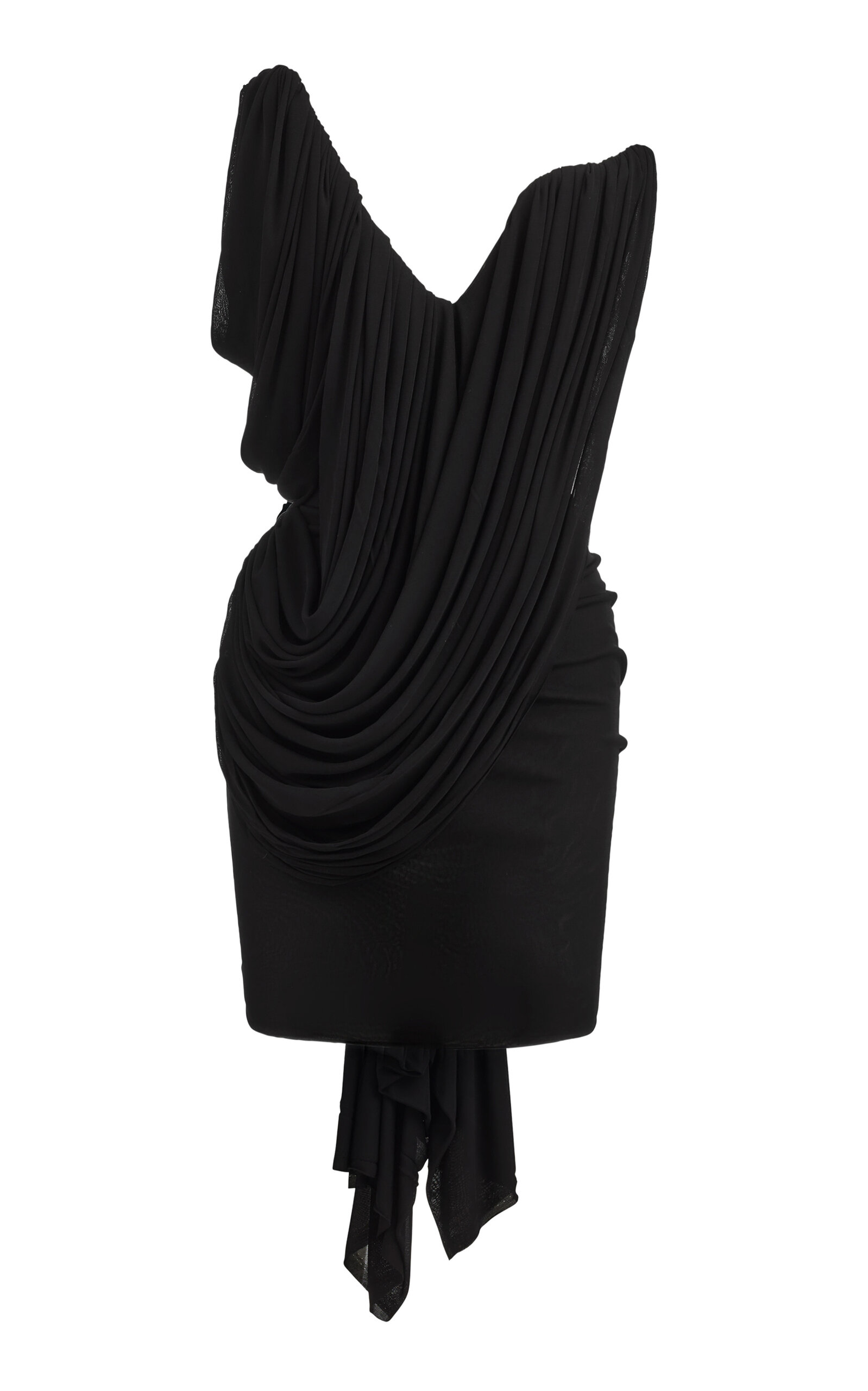 Maticevski Amend Draped Jersey Chiffon Mini Dress - Black