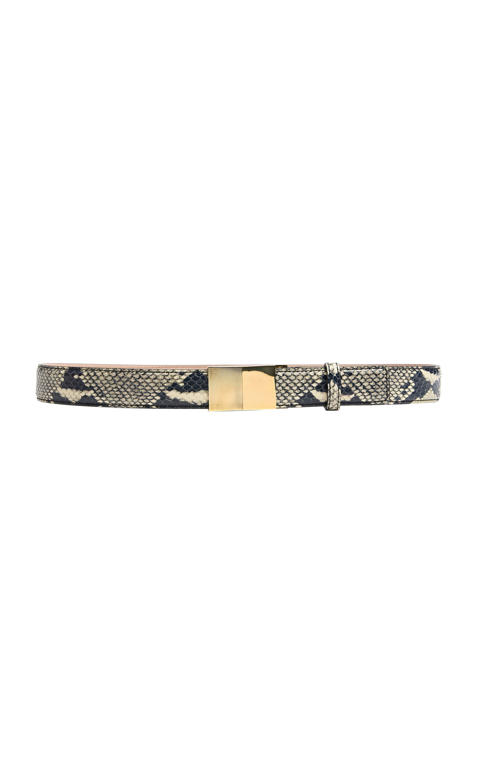 Khaite Elio Python-effect Leather Belt In Python