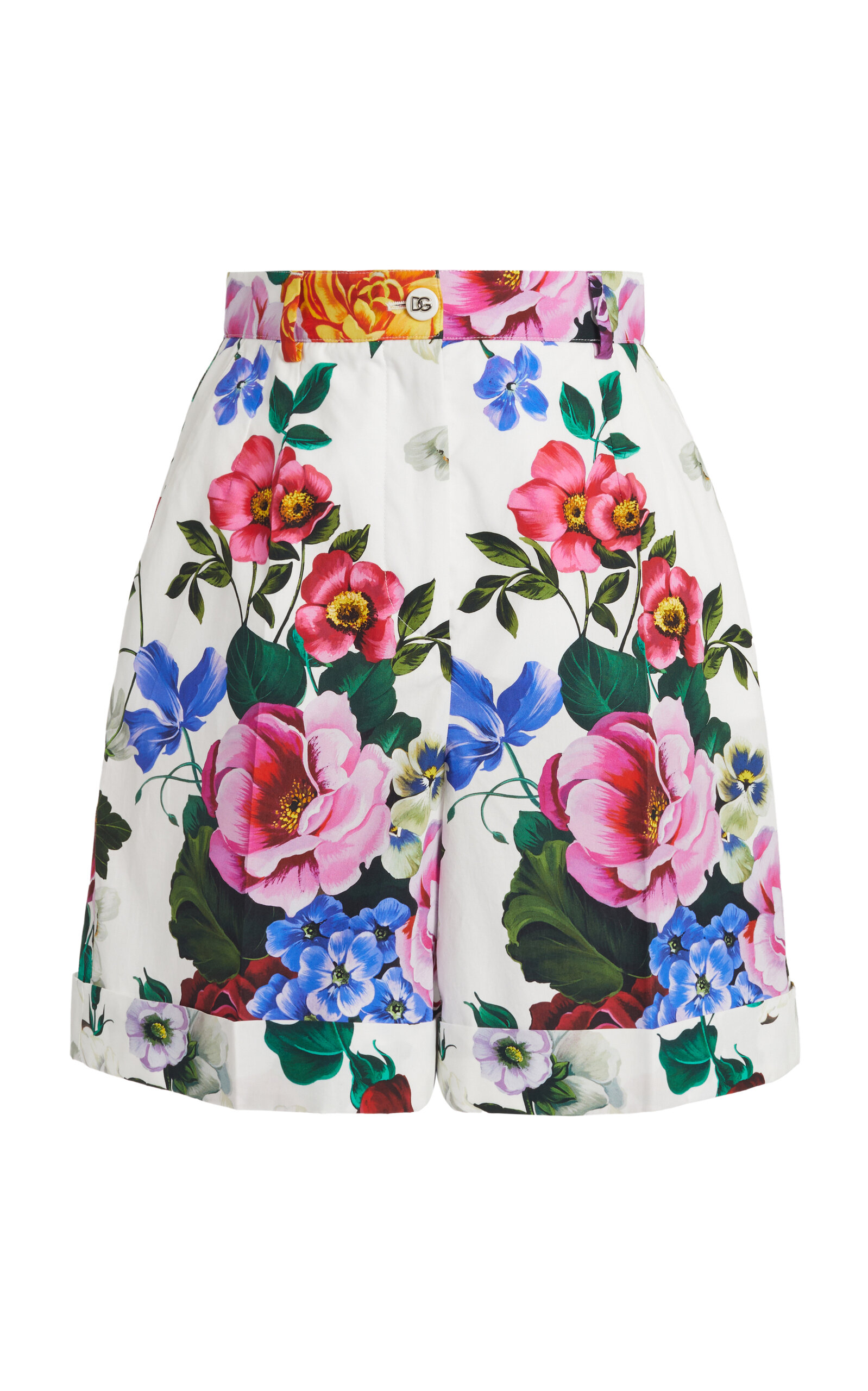 Dolce & Gabbana High-Waisted Floral Cotton Shorts - Floral