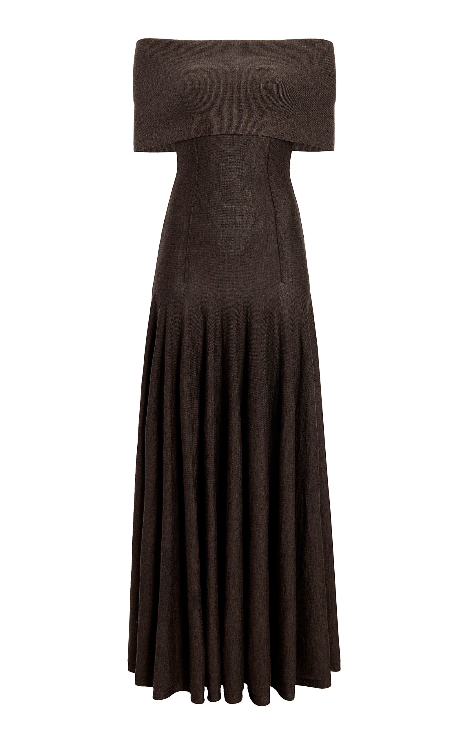 Khaite Ava Off-The-Shoulder Wool Maxi Dress - Women's Clothing