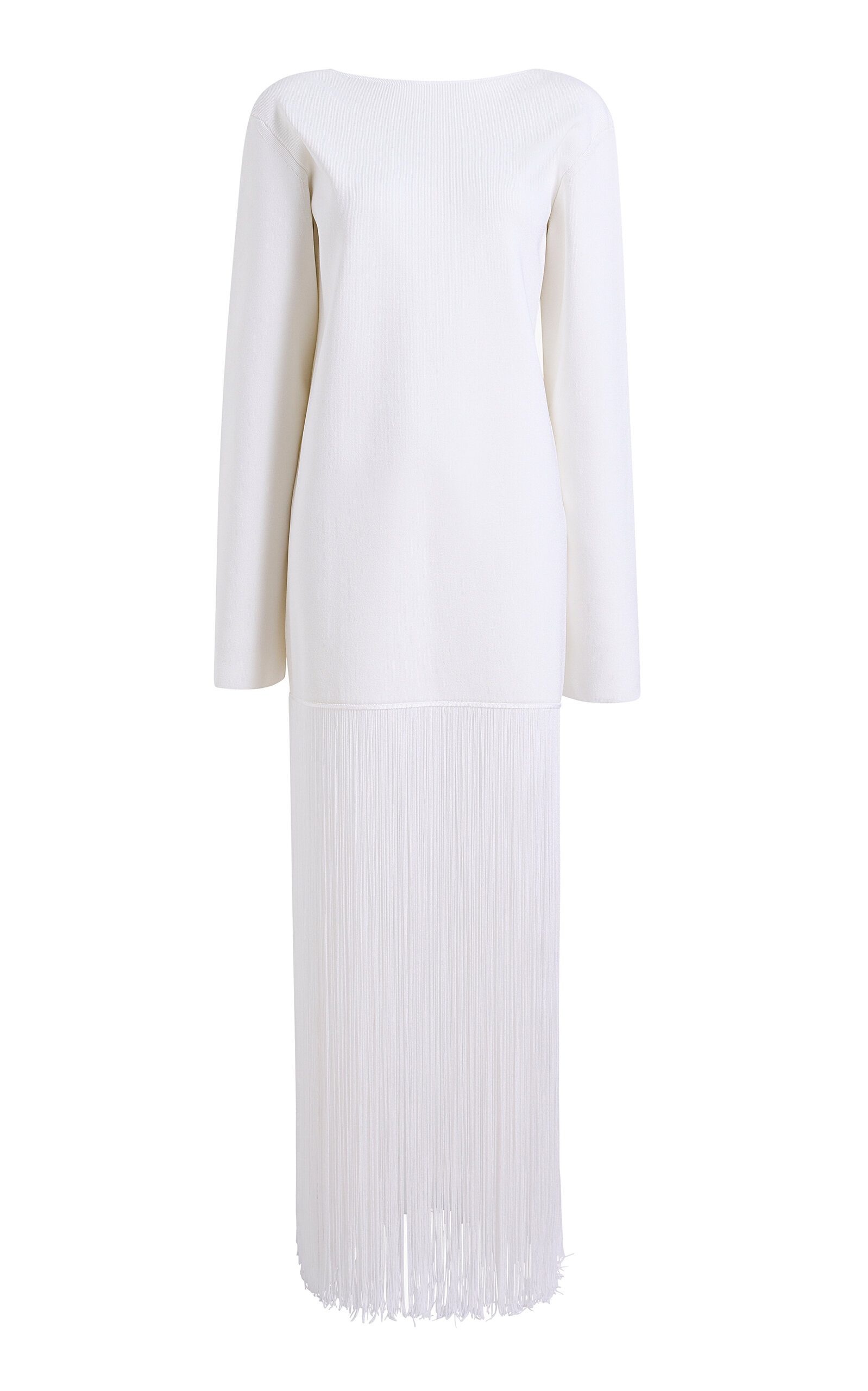 Khaite Paley Fringed Woven Maxi Dress - White - Women's Clothing
