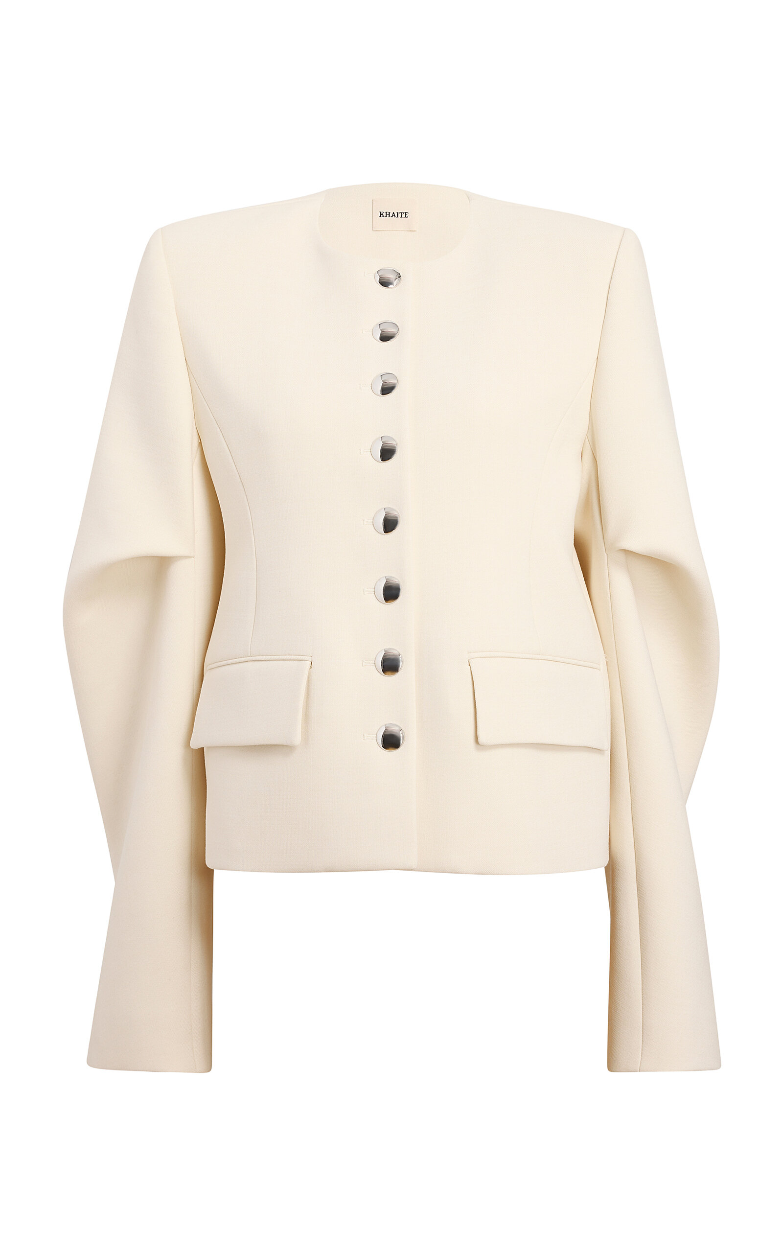 Khaite Darlman Draped Wool-Blend Jacket - Ivory