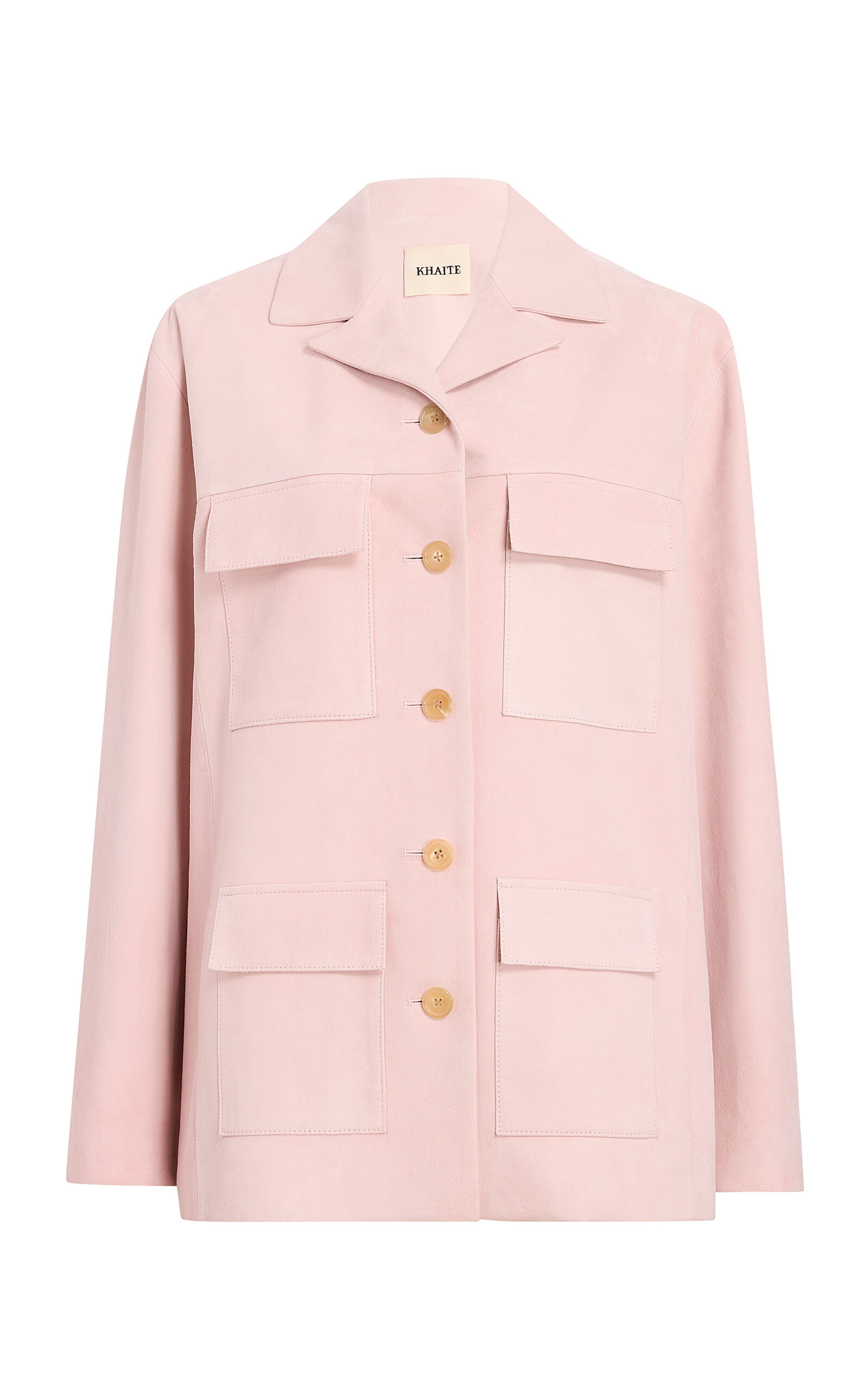 Shop Khaite Morsson Suede Jacket In Pink