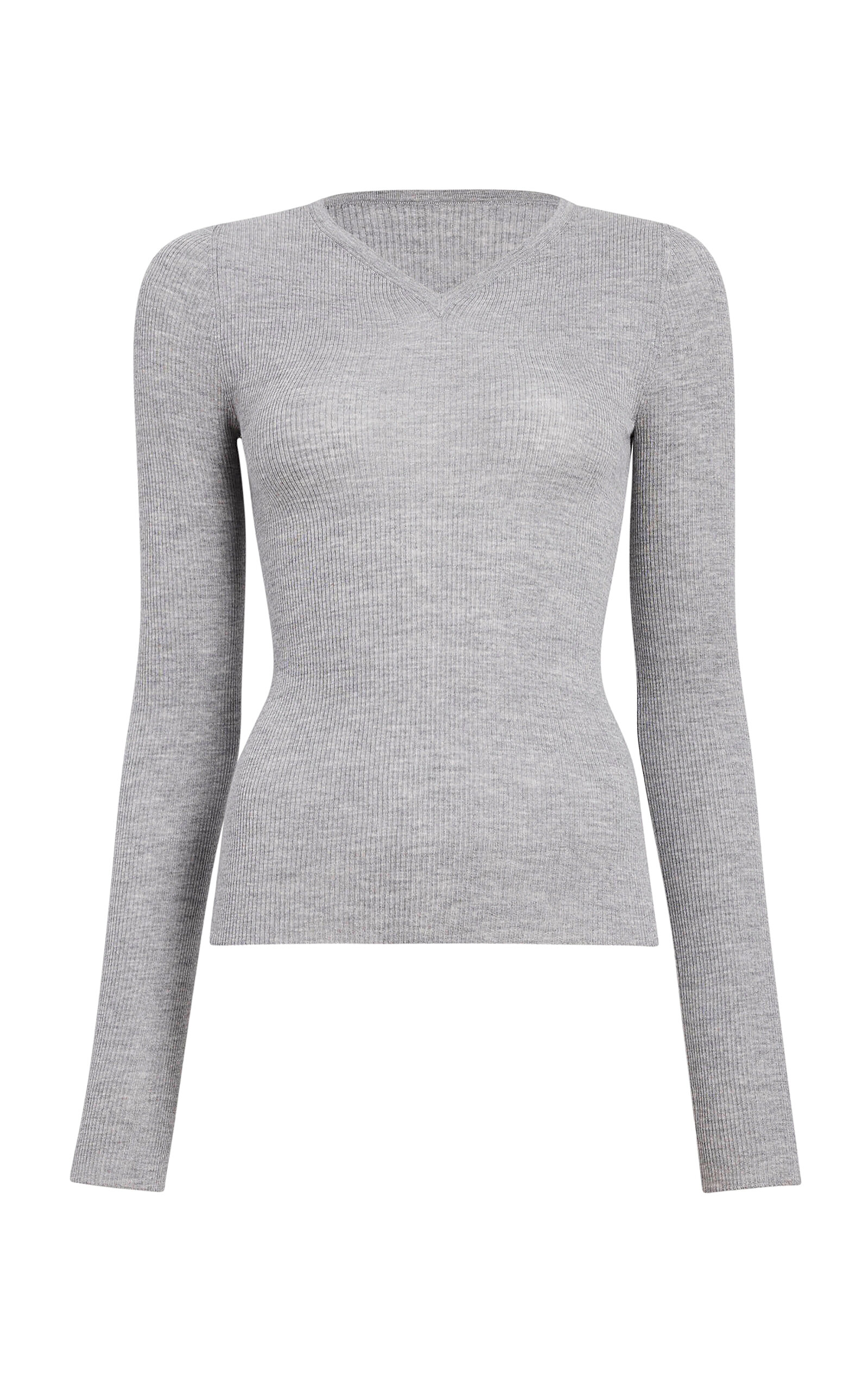 Khaite Tania Wool Top - Grey