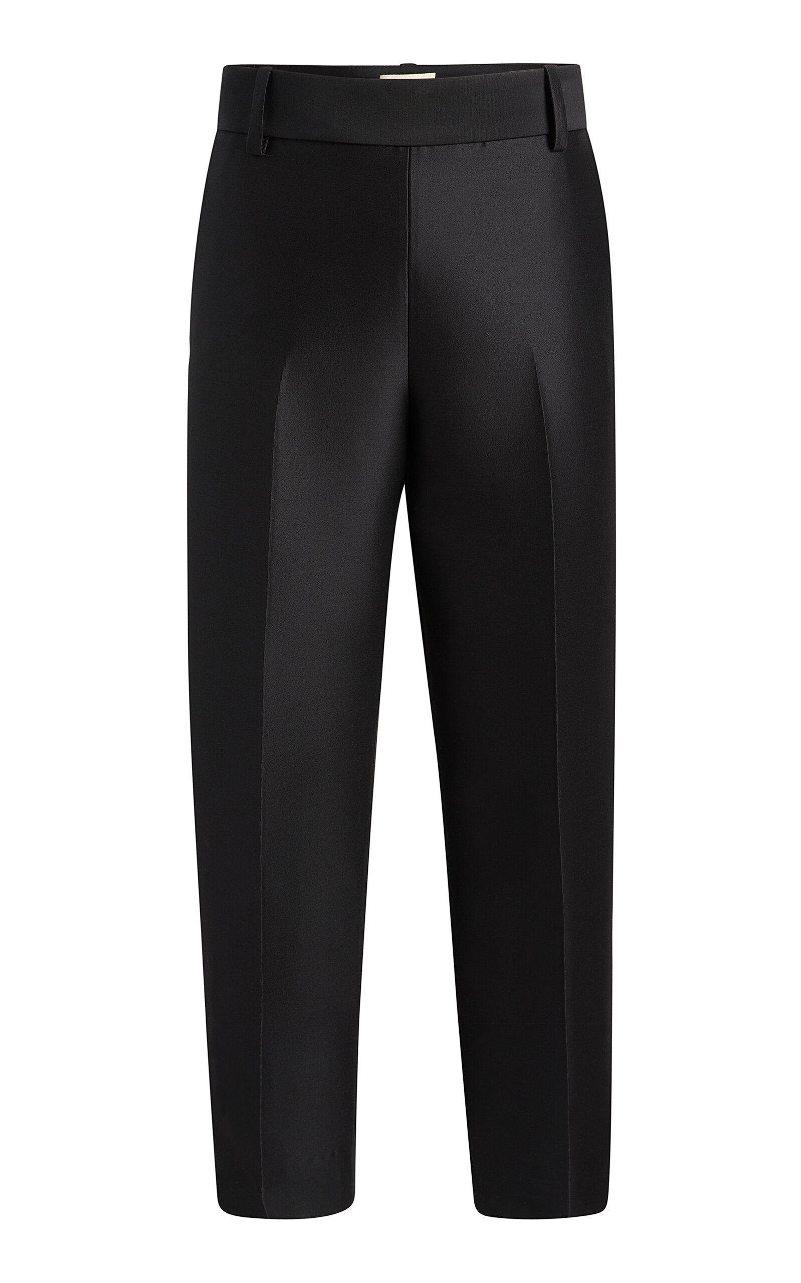 Khaite Cam Wool-Silk Straight-Leg Pants - Black