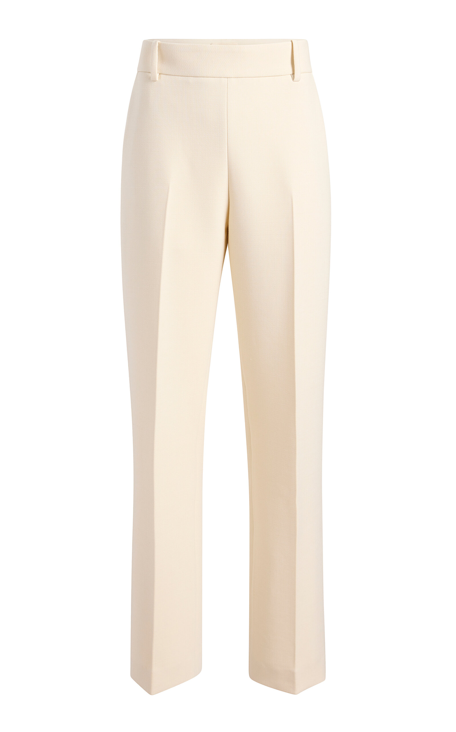 Khaite Cambie Wool-Blend Straight-Leg Pants - Ivory