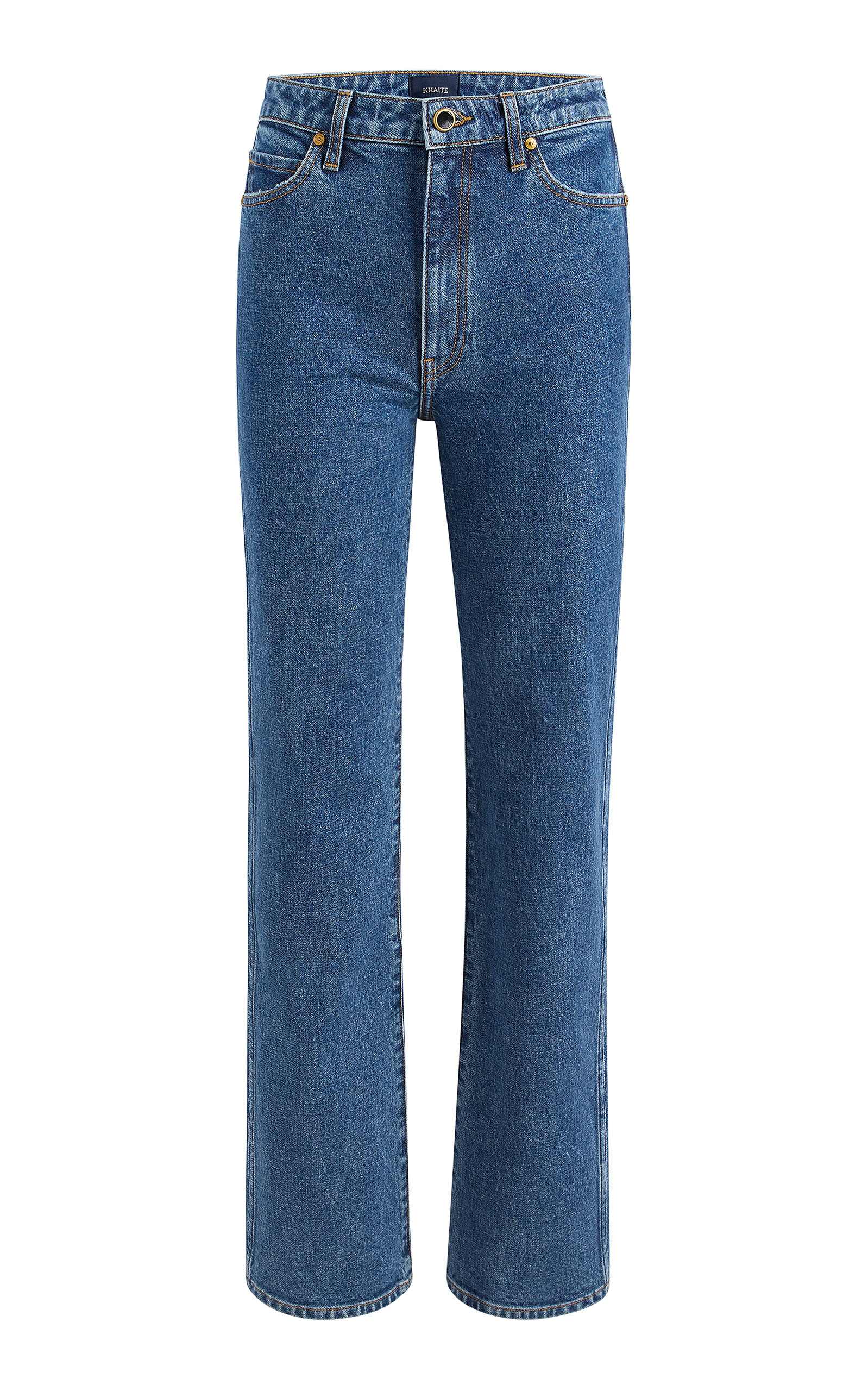 Khaite Danielle Stretch High-Rise Stovepipe Jeans - Medium Wash