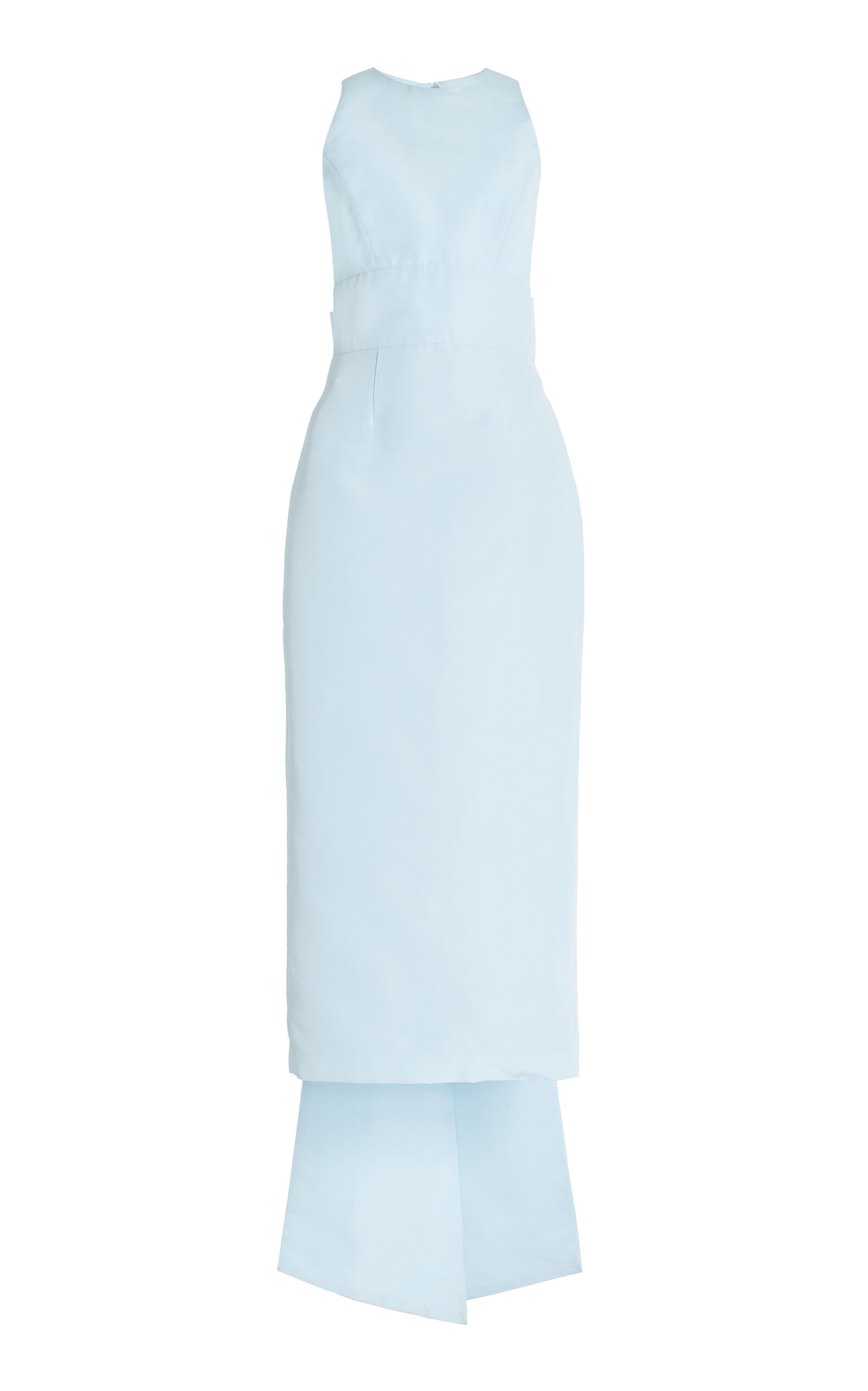 Monique Lhuillier Cut-Out Tie-Detailed Silk Faille Column Gown