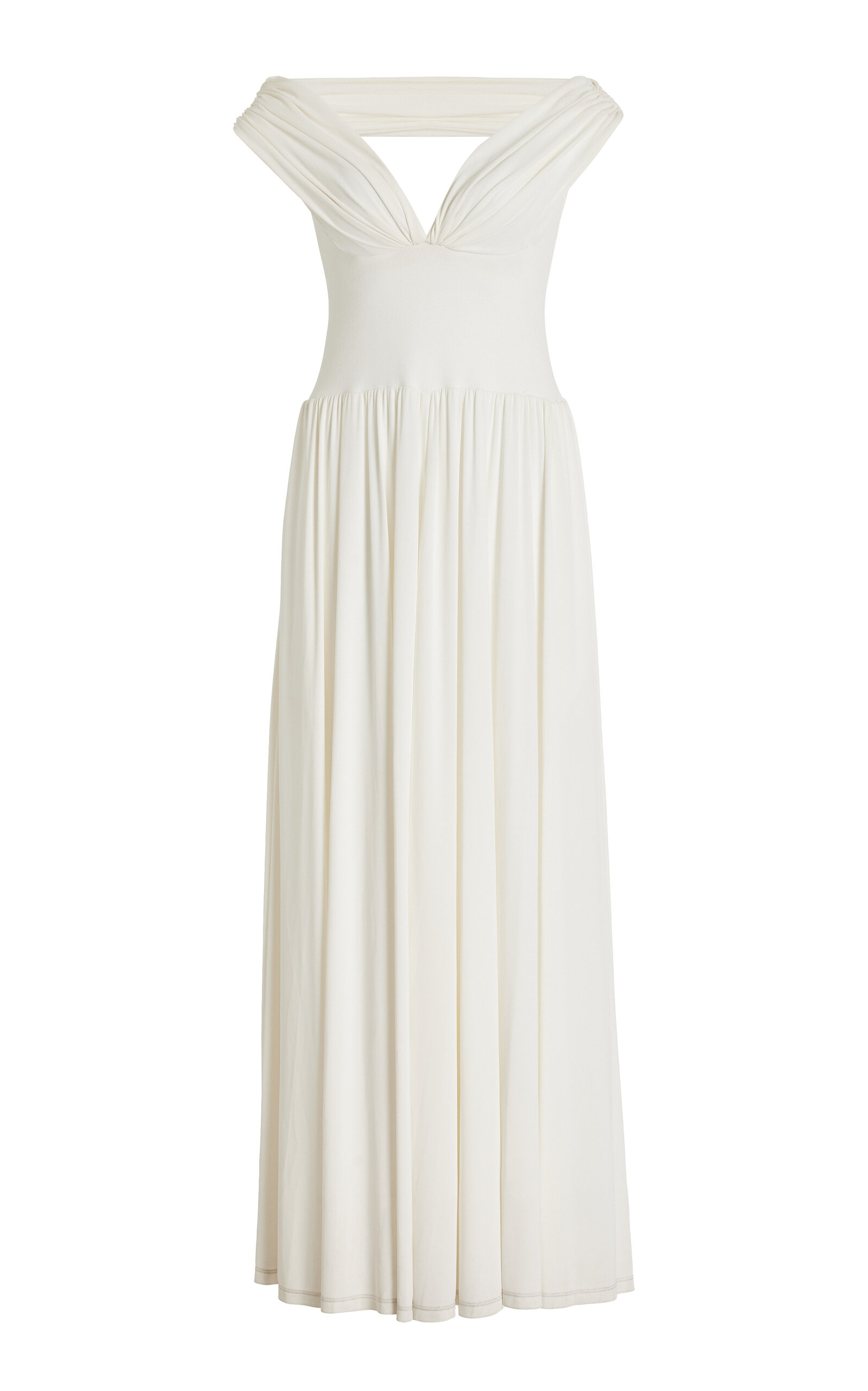 SIMKHAI Amarantha Off-The-Shoulder Stretch-Jersey Maxi Dress - White - XS