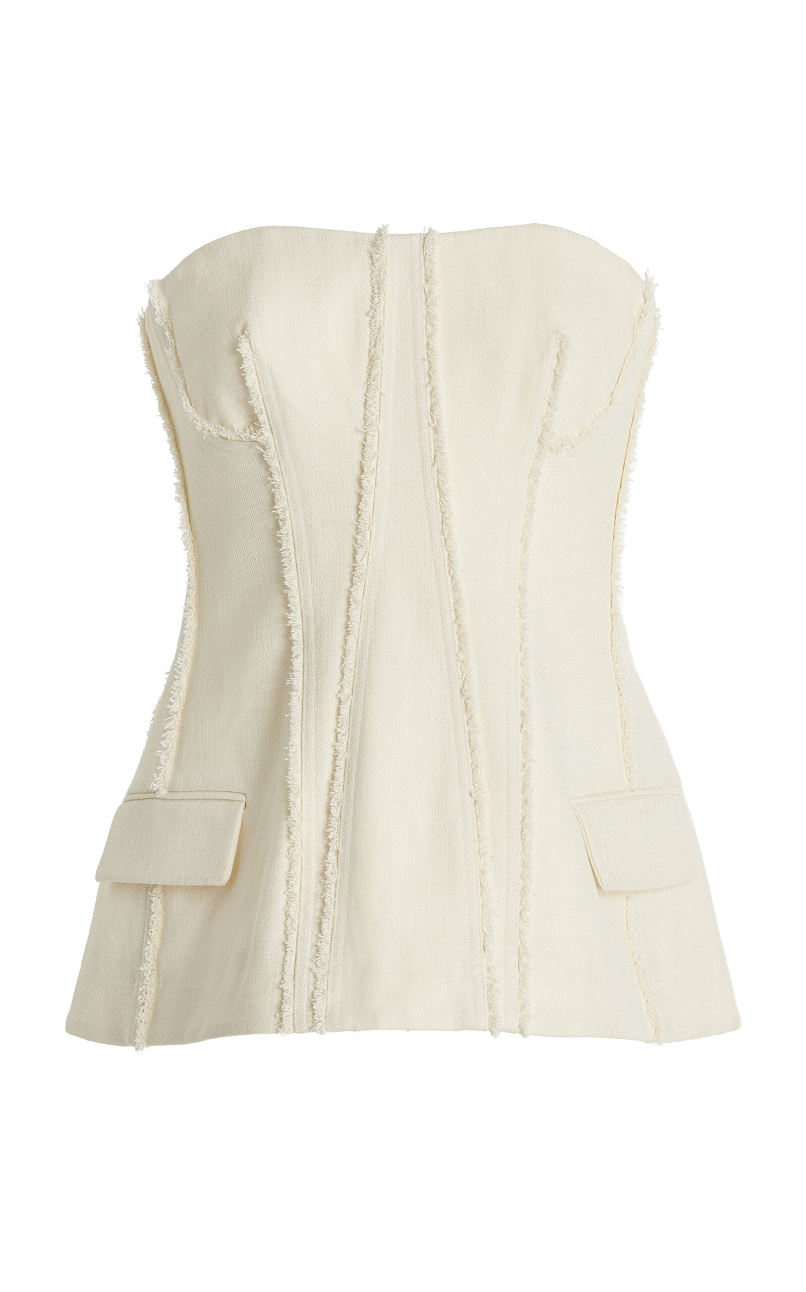 Simkhai Lupita Fringed Bustier Top In White