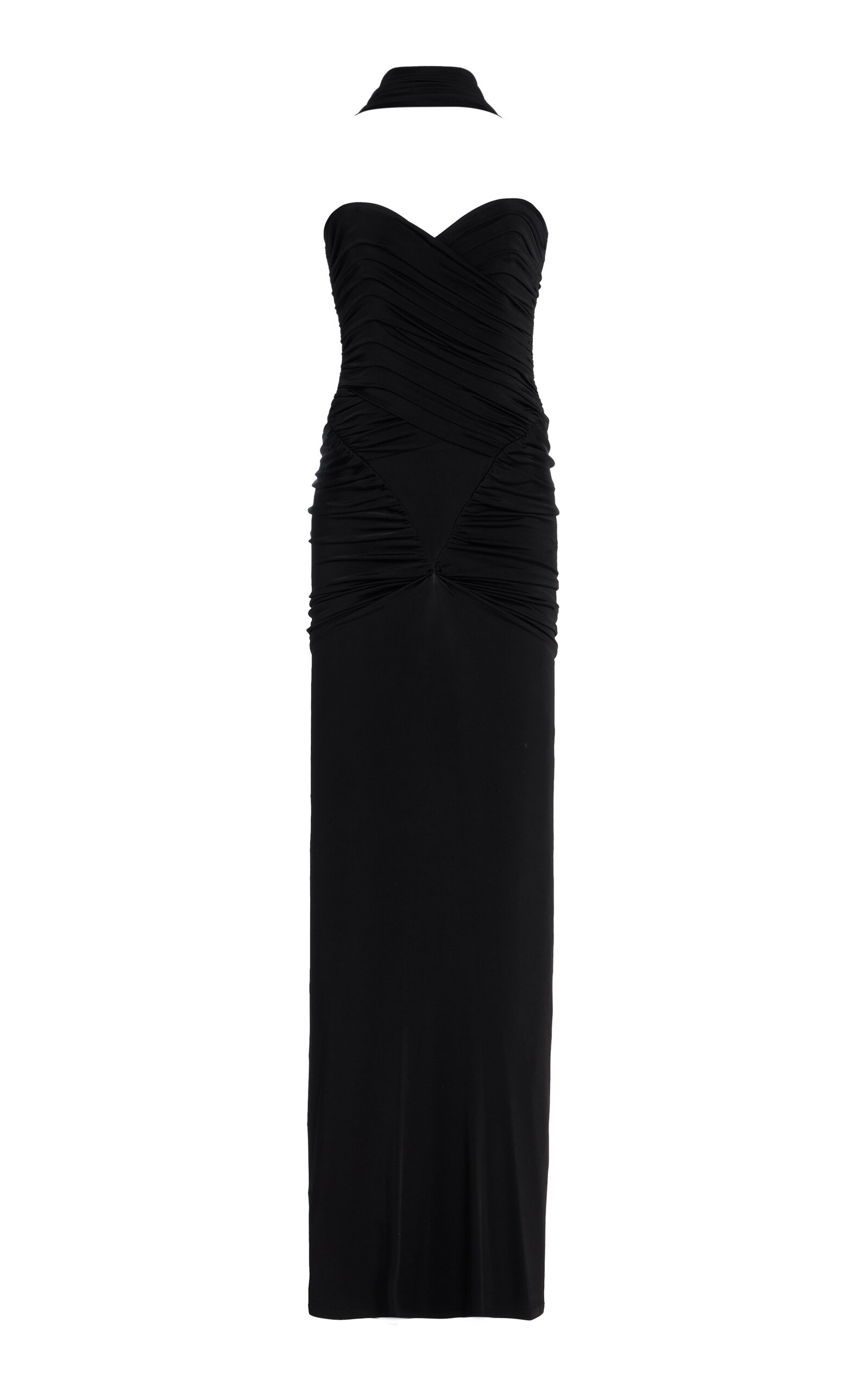 The New Arrivals Ilkyaz Ozel Samsara Ruched Jersey Maxi Dress - Black