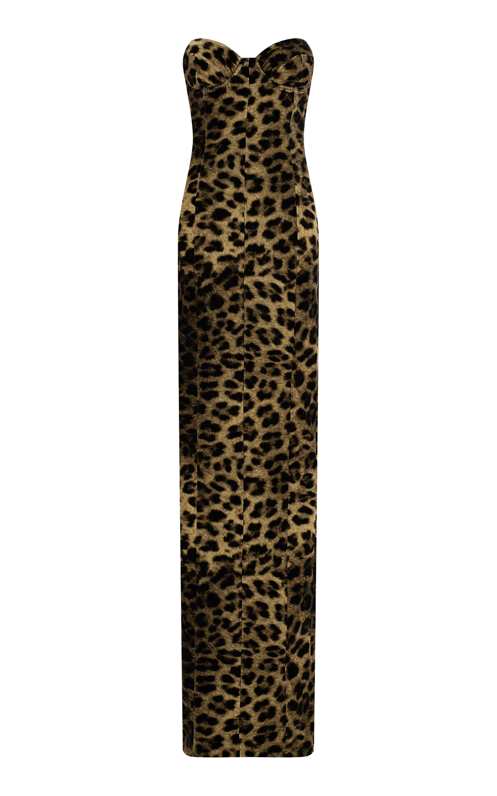 The New Arrivals Ilkyaz Ozel Rochelle Animal-Print Cotton Bustier Maxi Dress - Brown