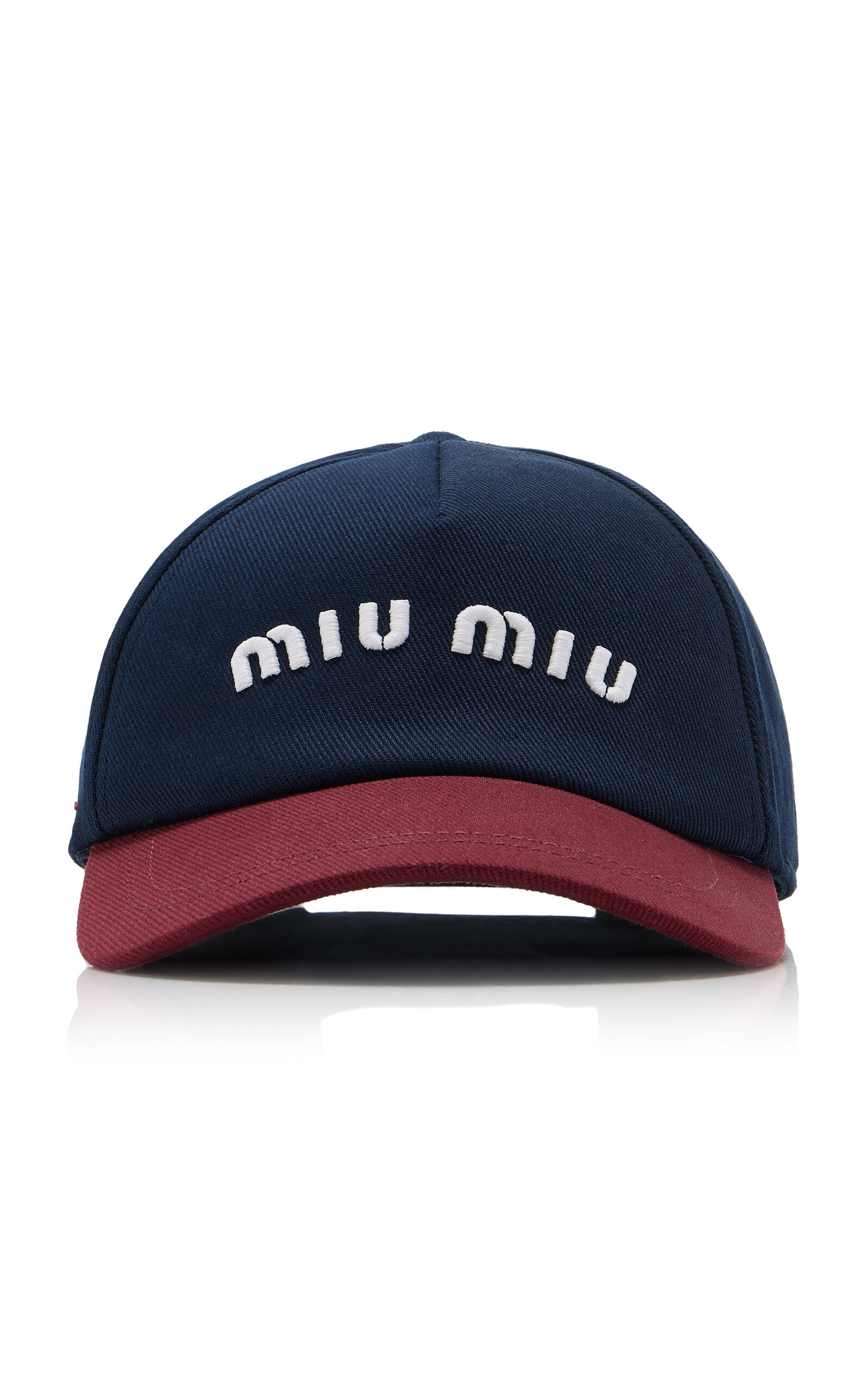 Miu Miu Drill Baseball Cap In Navy