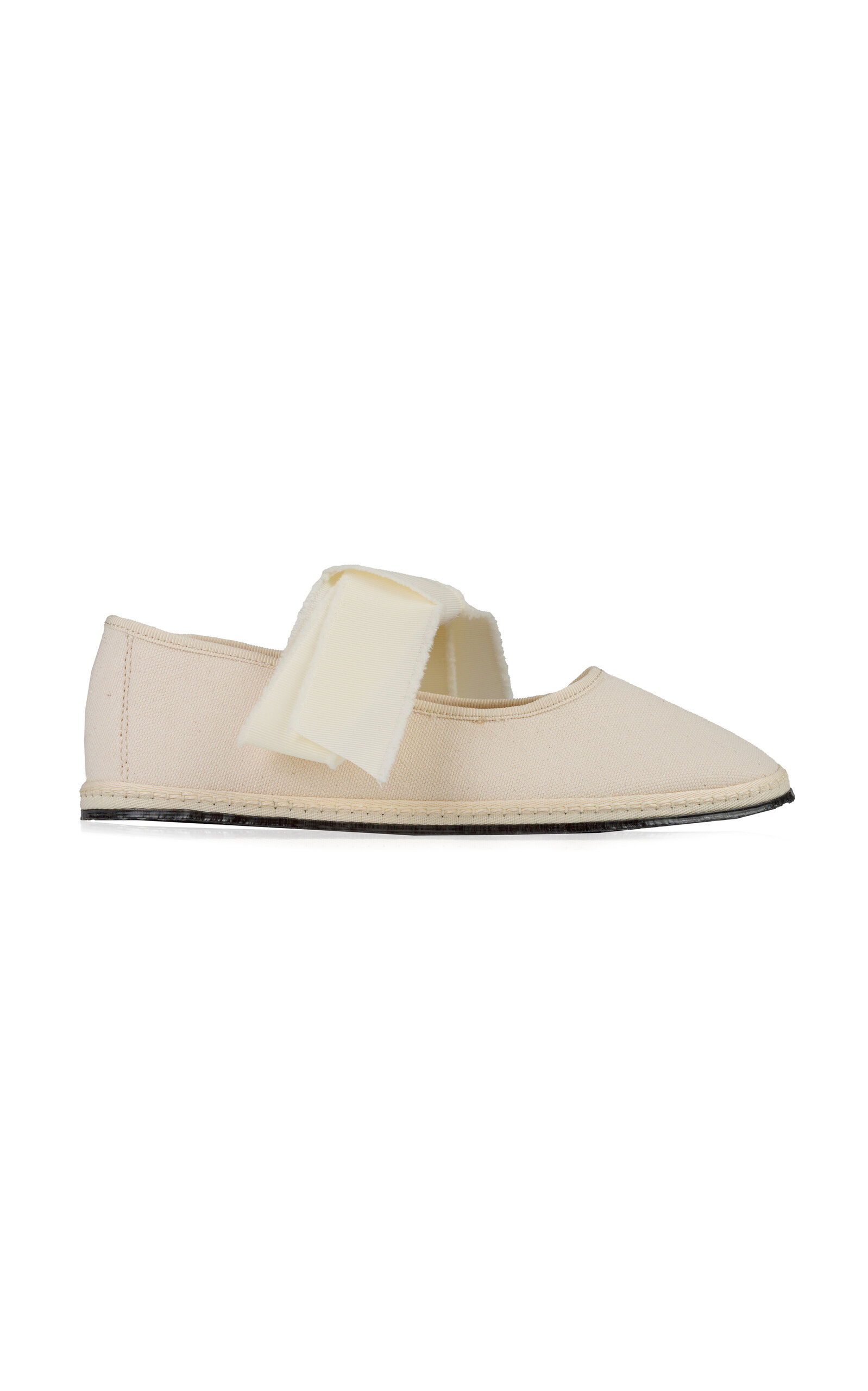 VIBI VENEZIA CONVERTIBLE BOW-TRIMMED CANVAS MARY JANE FLATS