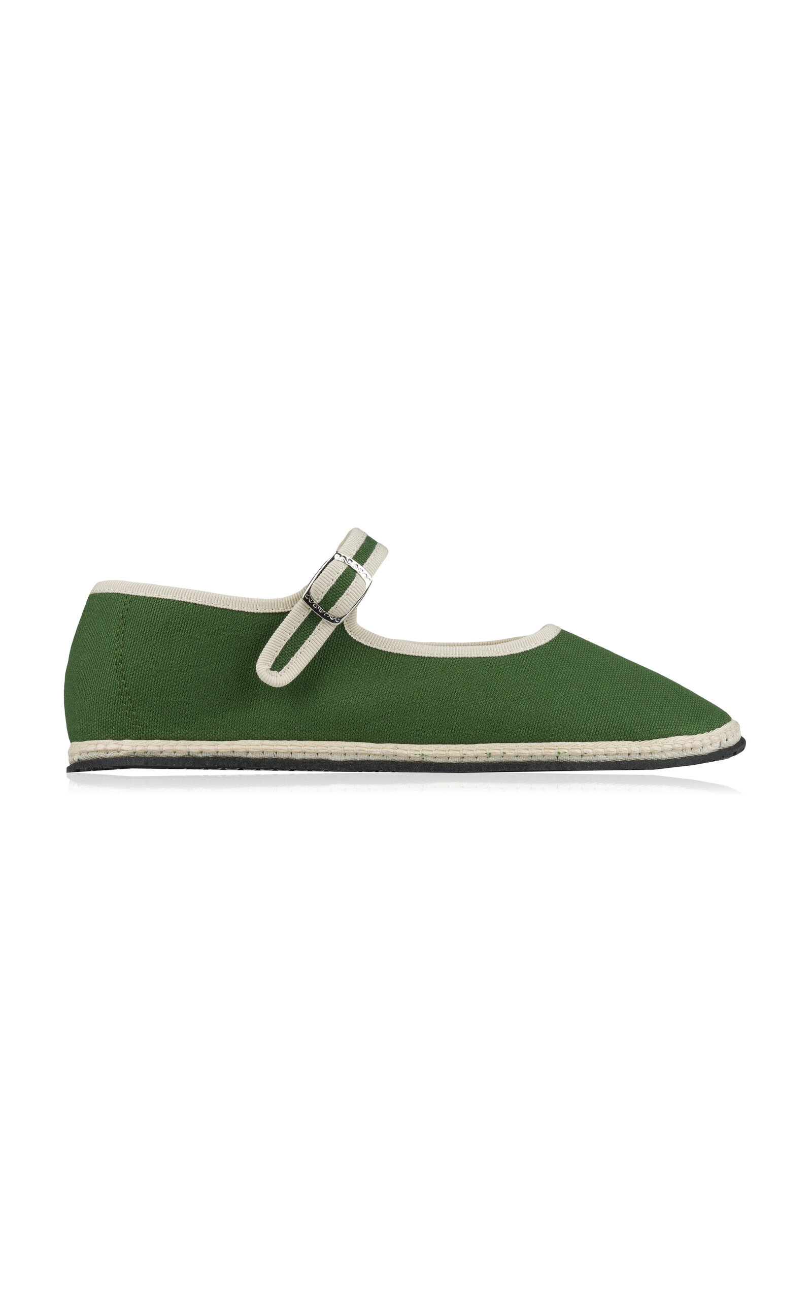 Vibi Venezia Canvas Mary Jane Flats In Green