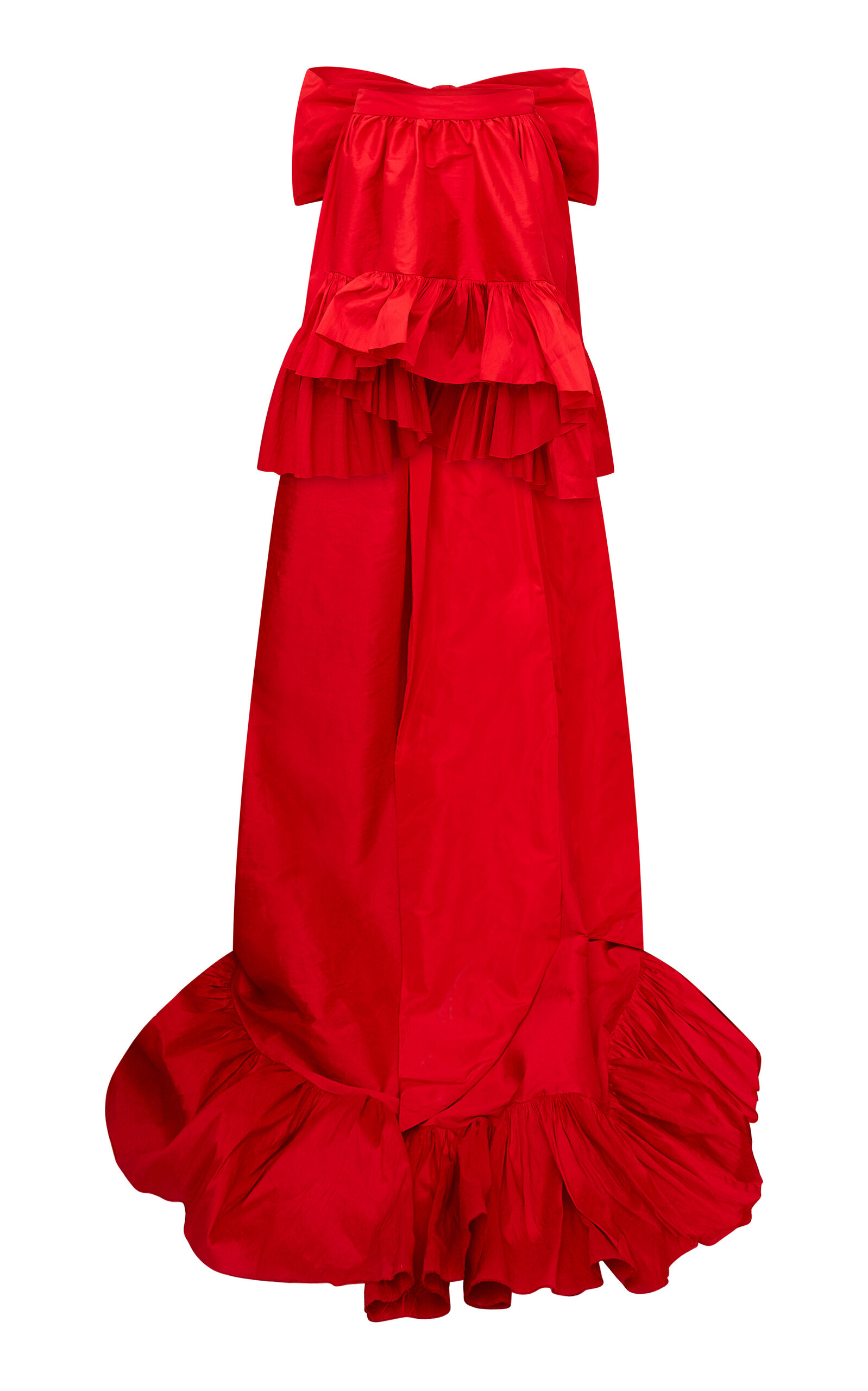 LoveShackFancy Acaro Taffeta Mini Skirt - Red