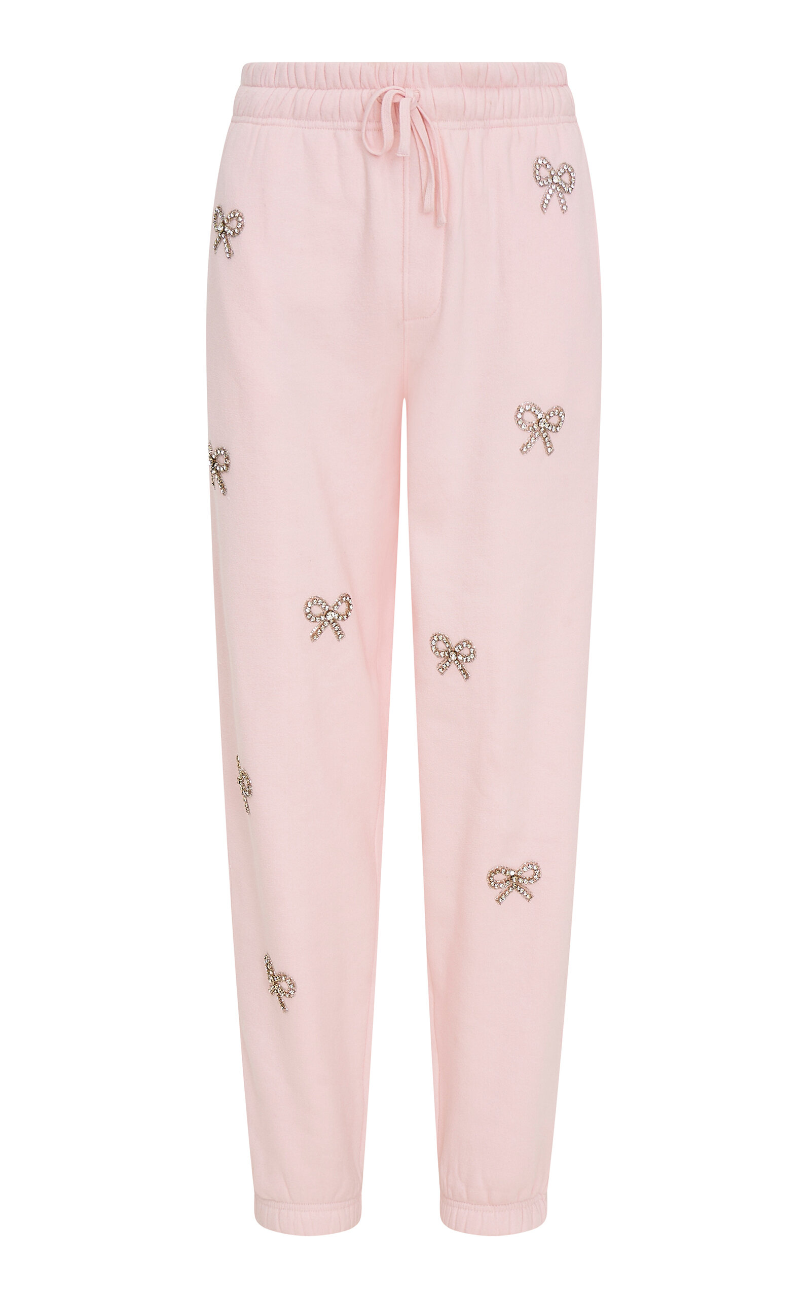 LoveShackFancy Lillia Crystal-Embellished Cotton-Blend Sweatpants - Pink - XS