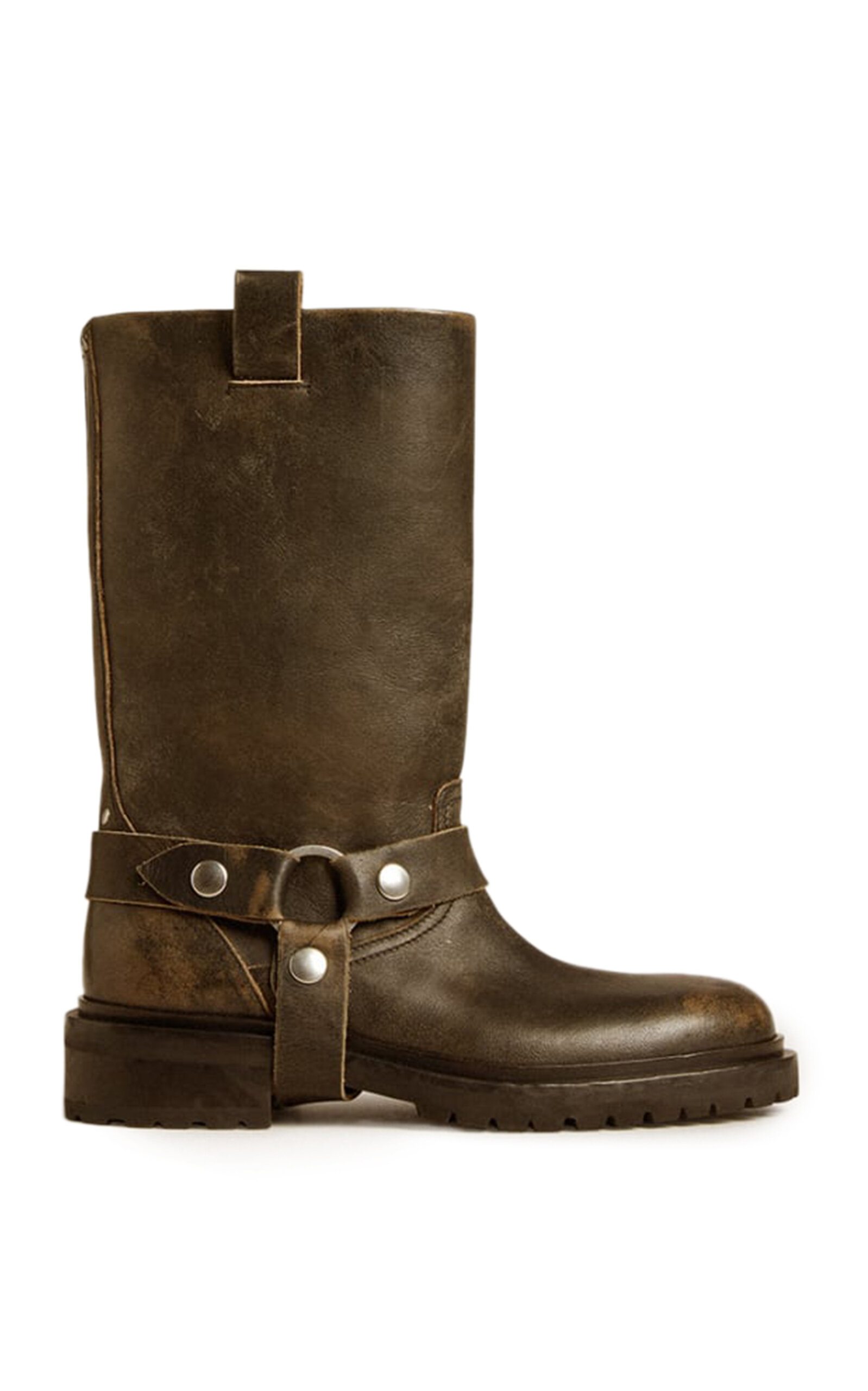 Golden Goose - Kurt Distressed Leather Boots - Brown - IT 41 - Moda Operandi