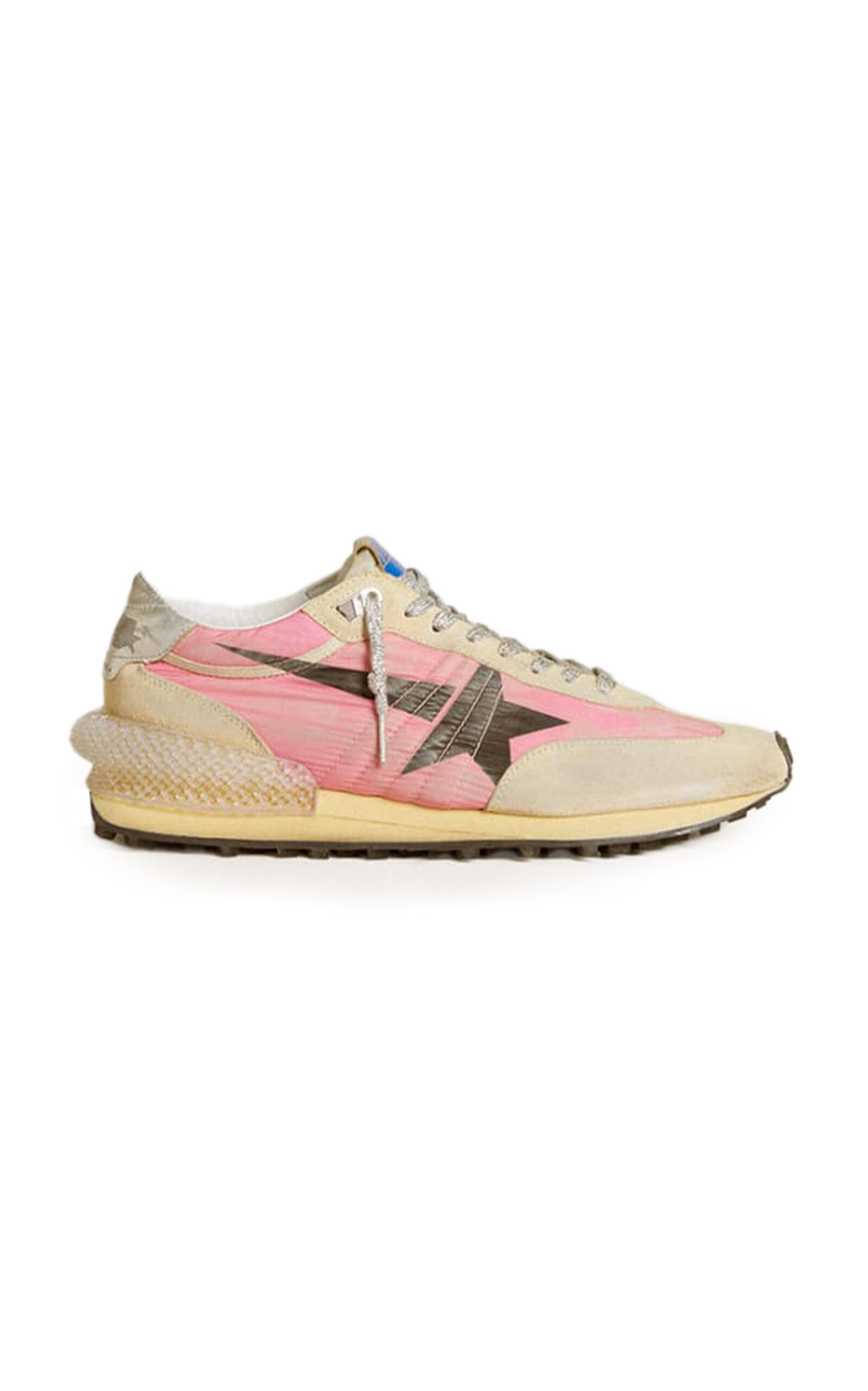 Running Marathon Leather-Trimmed Nylon Sneakers