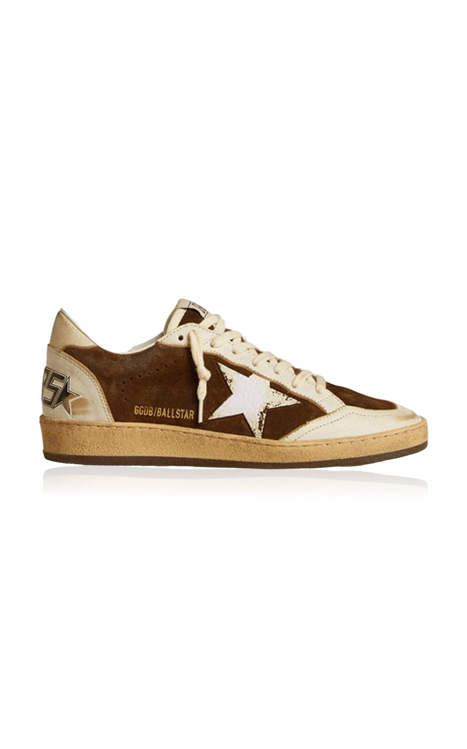 Golden Goose Ballstar Flocked-Detailed Suede Sneakers - Moda Operandi