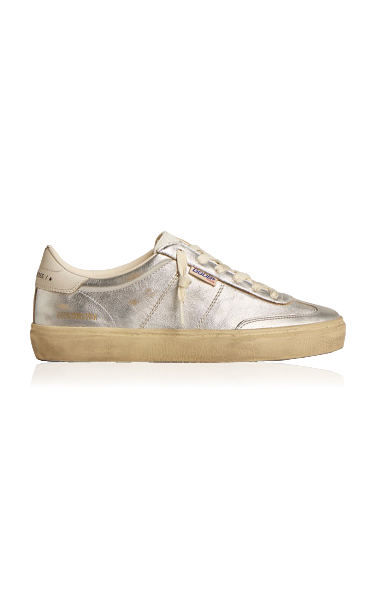 Golden Goose Womens Silver Com Soulstar 70192 Logo-print Leather Low-top Trainers In Silver