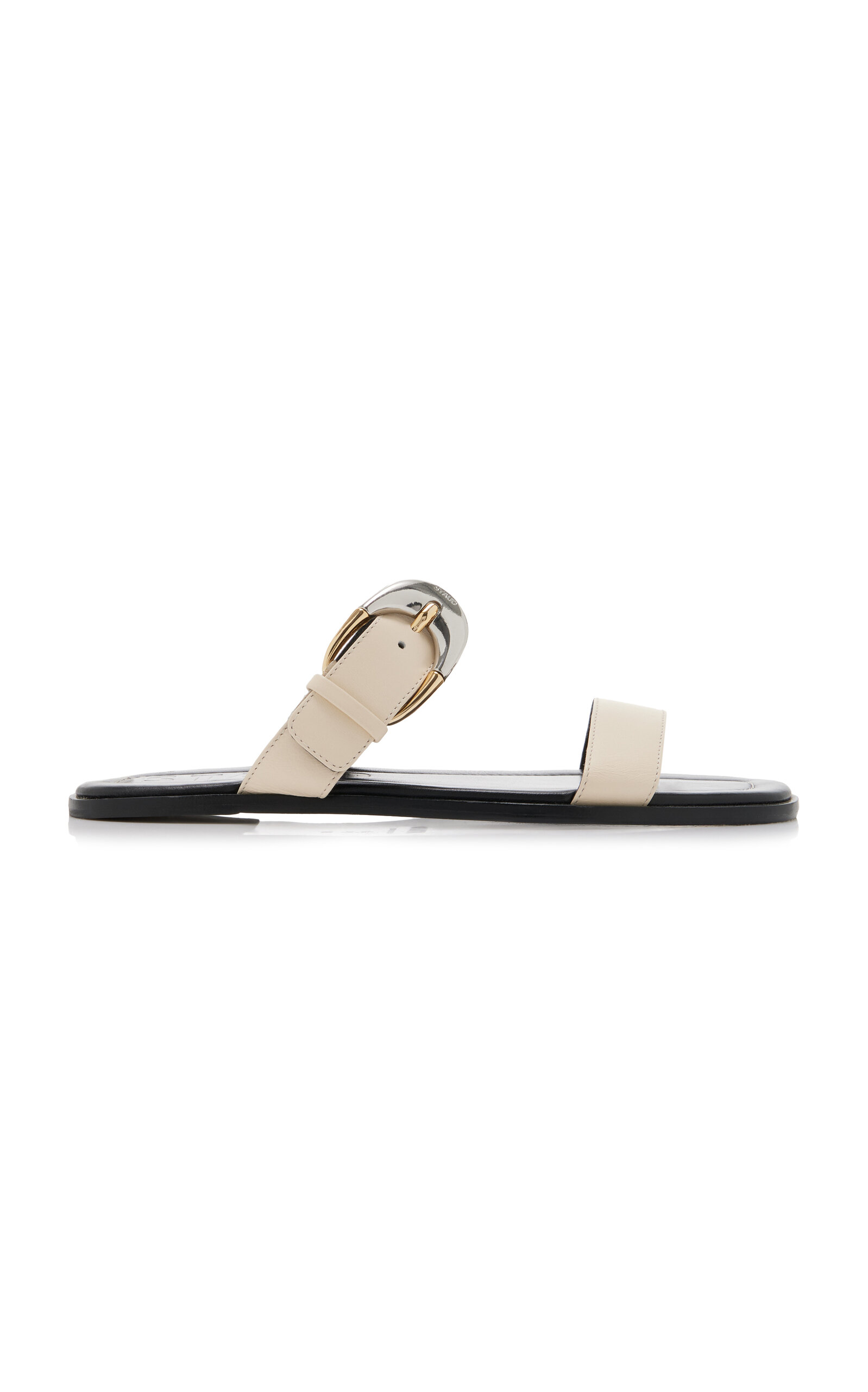 Staud Harlow Flat Sandal In Cream In Ivory