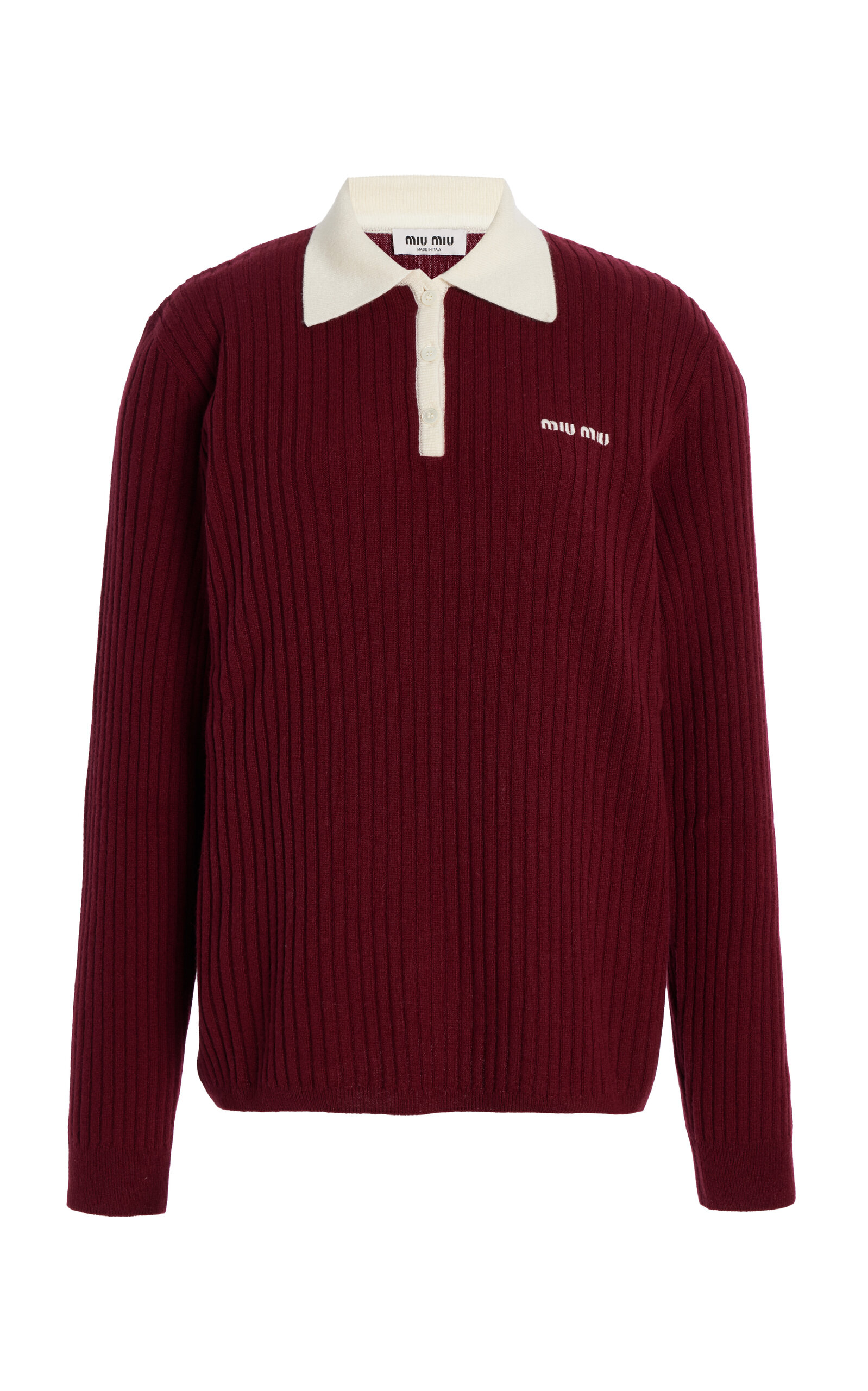 Miu Miu Cashmere Polo Shirt - Burgundy