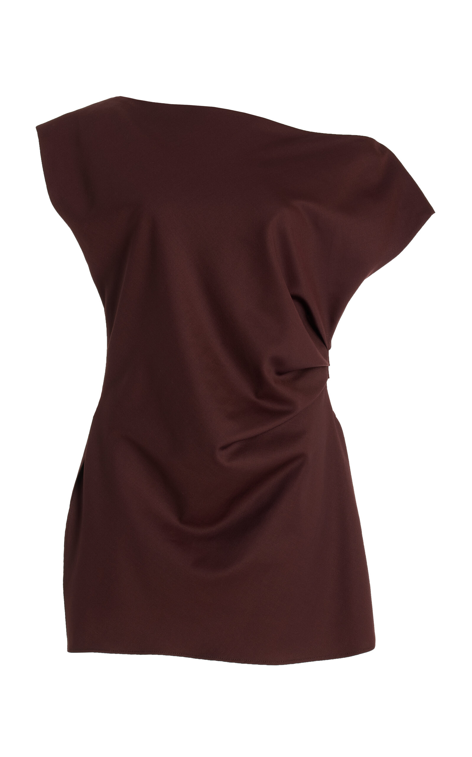 Sophie Et Voila Draped Wool Top In Burgundy