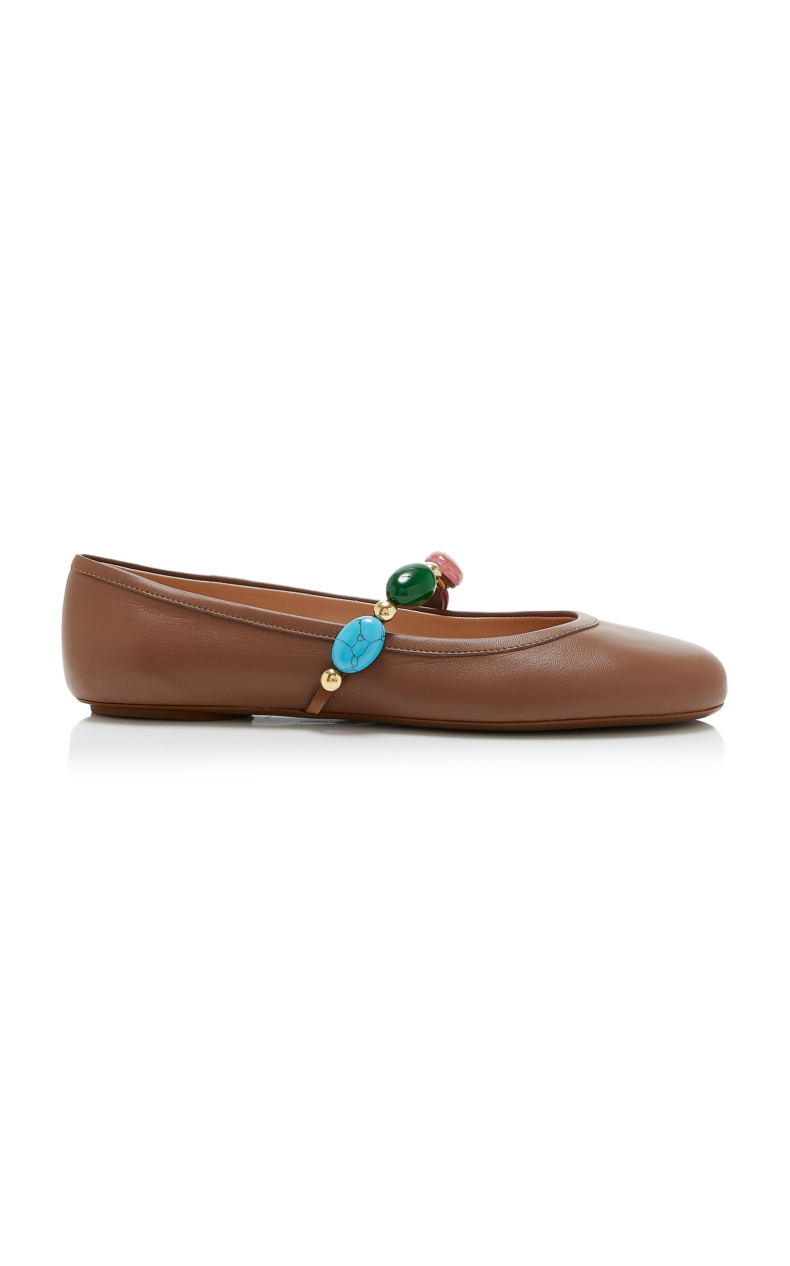 Gianvito Rossi Shanti Leather Mary Jane Flats