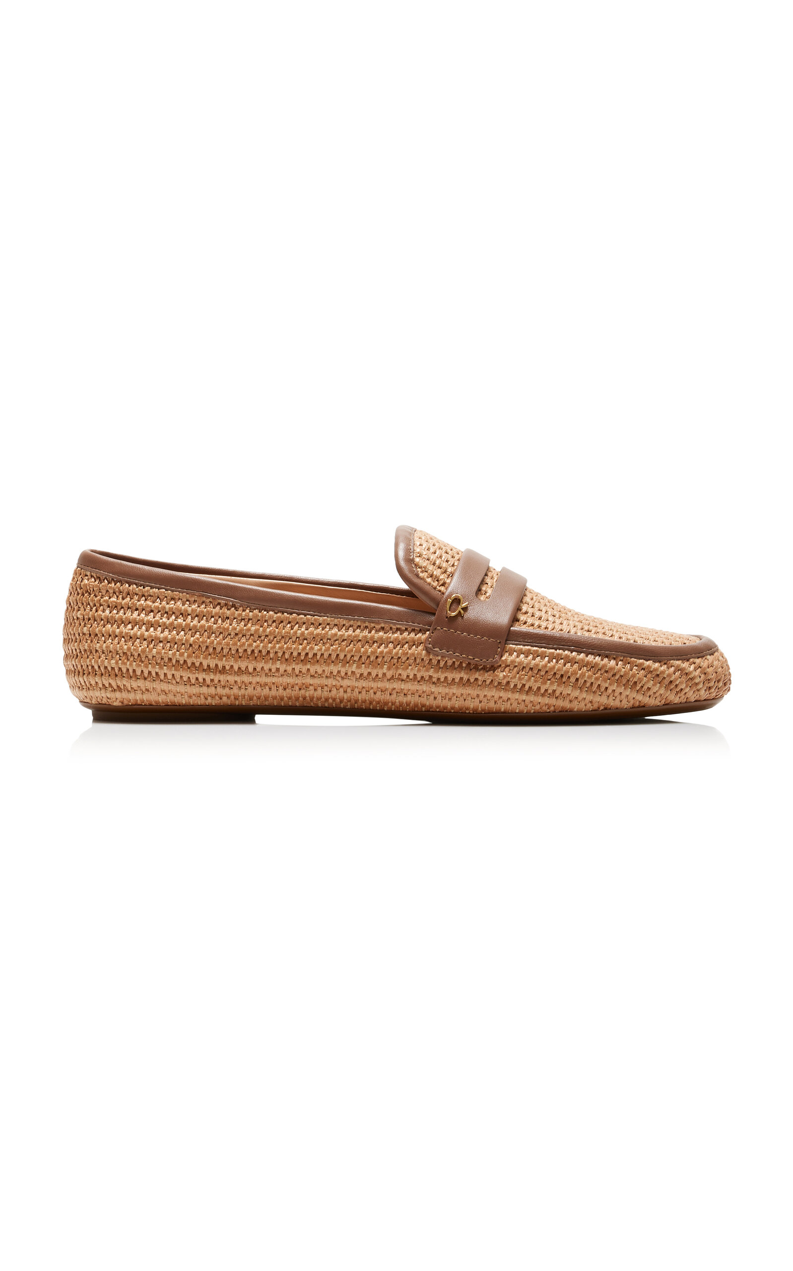 Gianvito Rossi Marbella Raffia Loafers In Brown