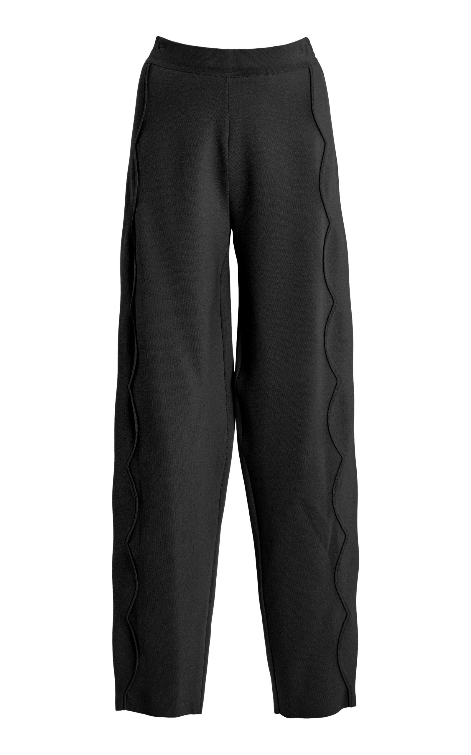 Ulla Johnson Asher Scalloped Tailored Knit Trouser - Black