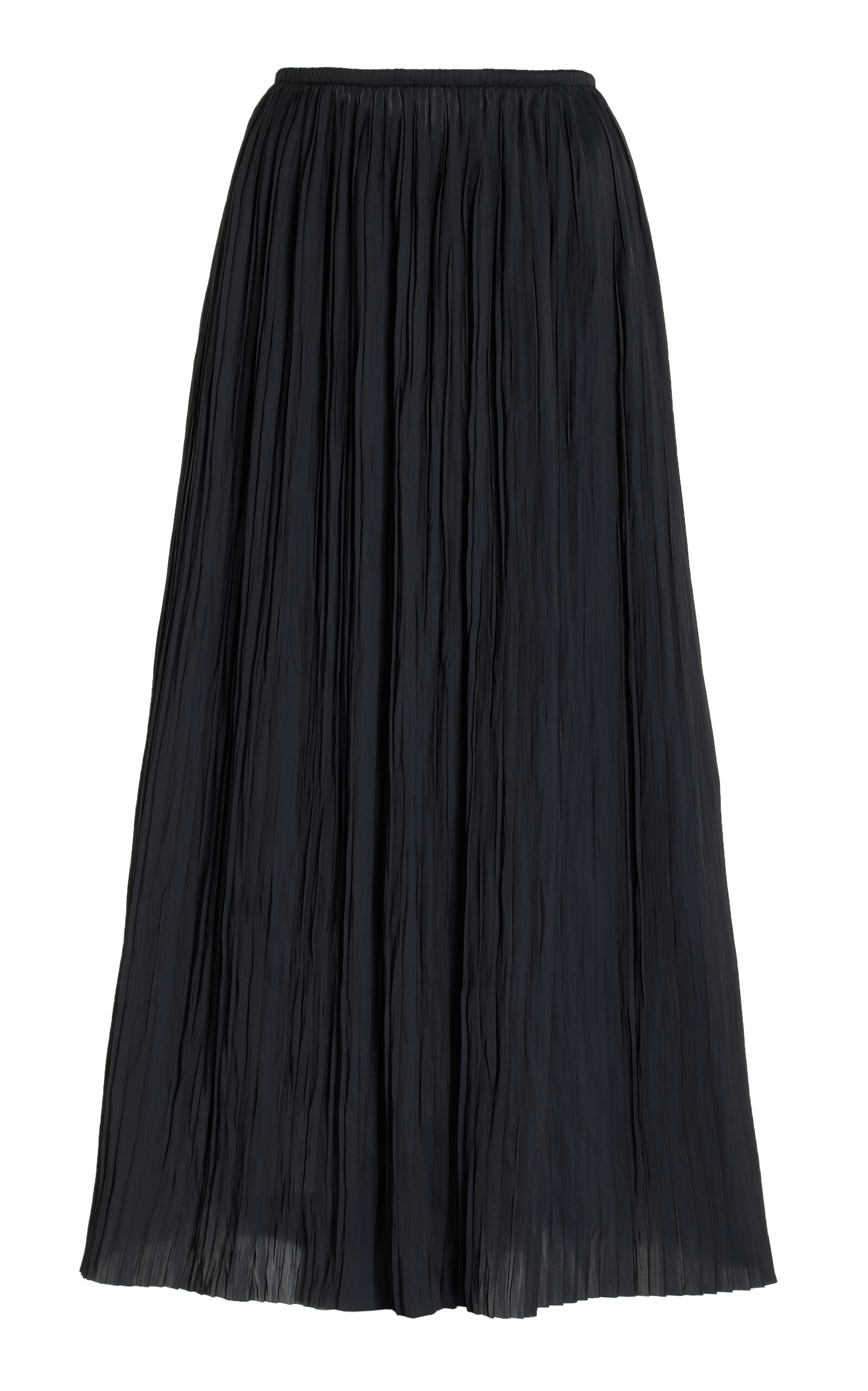 Ineze Plissé Satin Midi Skirt